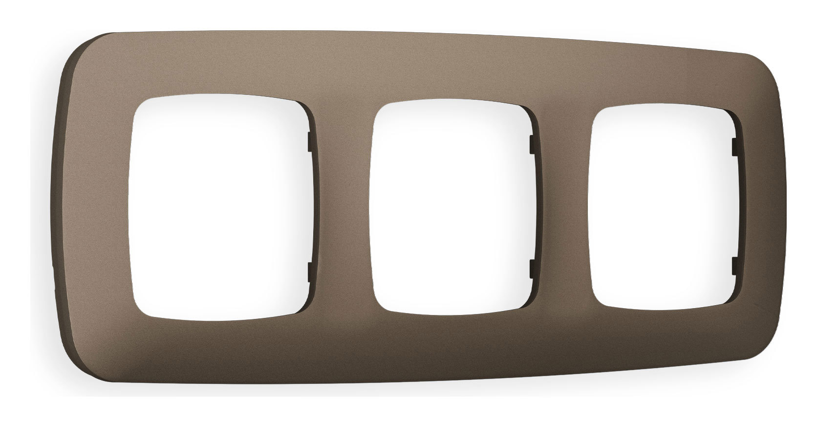 Изображение товара Рамка для розеток и выключателей Ambrella volt Omega Ecta OF140633 3 поста цвет темная бронза матовый