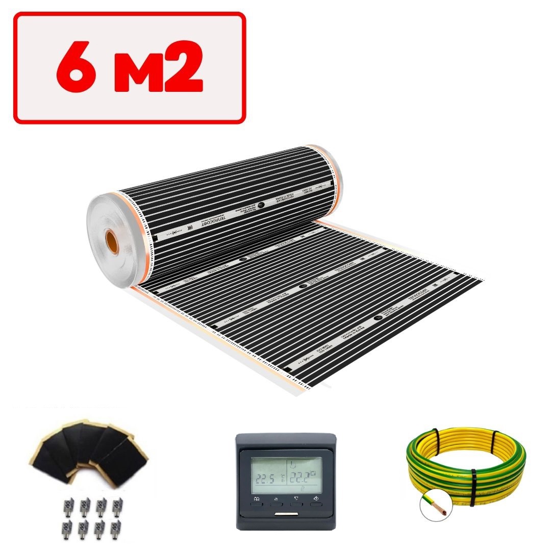 Изображение товара Инфракрасная пленка Теплософт TPS-305 6 м² с электронным терморегулятором для теплого пола
