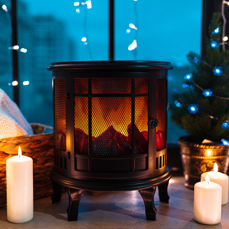 Изображение товара Светящаяся электрическая фигура Винтаж с эффектом живого огня для дома Neon-night 3 ламп h 35.5 см черный