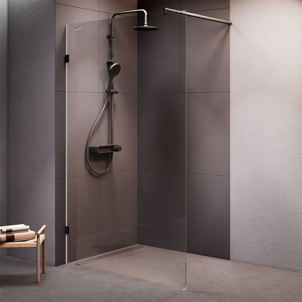 Изображение товара Душевая перегородка AM.PM W94UWI-120-F1-BTE 120.4x195 см черный профиль