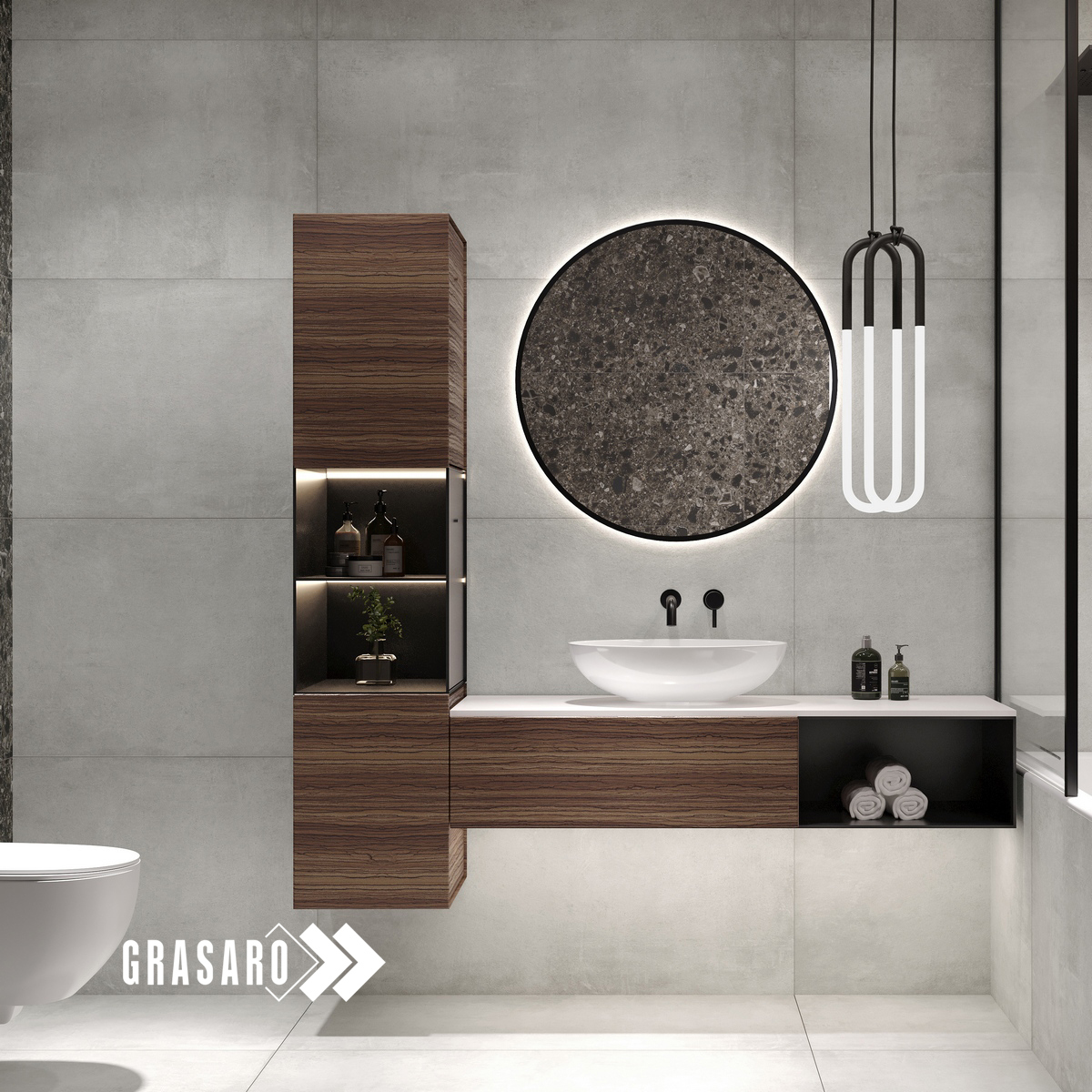 Изображение товара Керамогранит Grasaro Beton G-1102 600x1200 мм серый для стен и пола