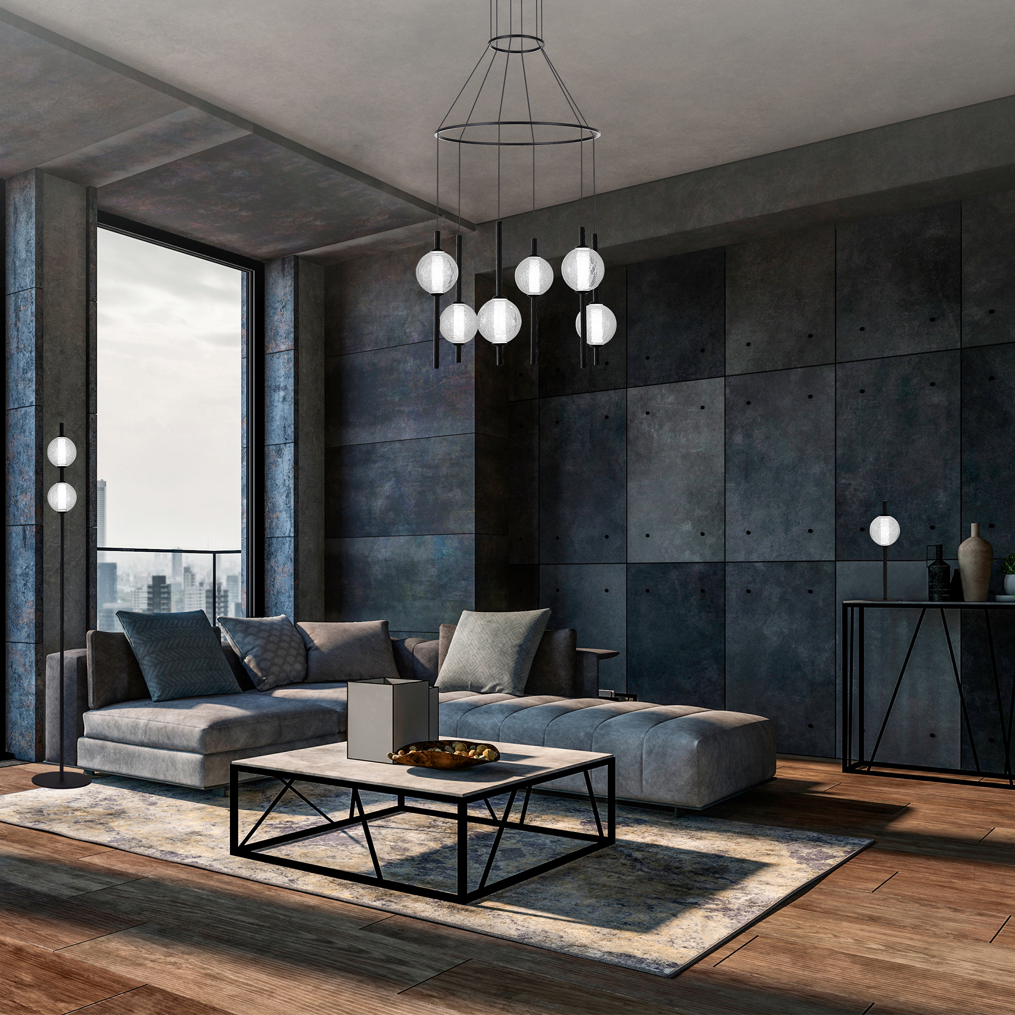 Изображение товара Люстра подвесная светодиодная St luce Peek SL6120.403.06 18 м² черная