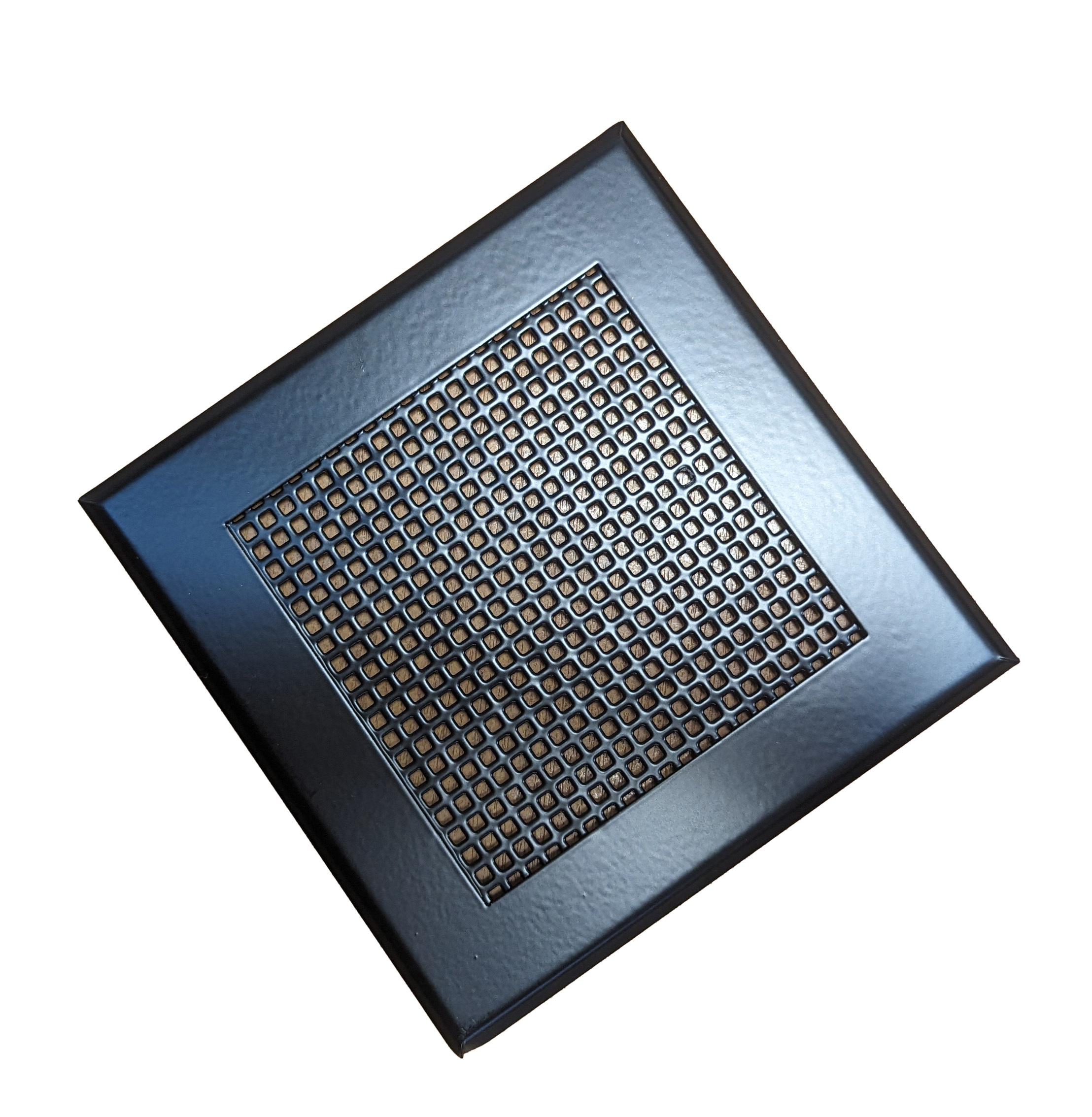 Изображение товара Вентиляционная решетка ШАМРАЙ 100x100 мм сталь перфорированная черный матовый