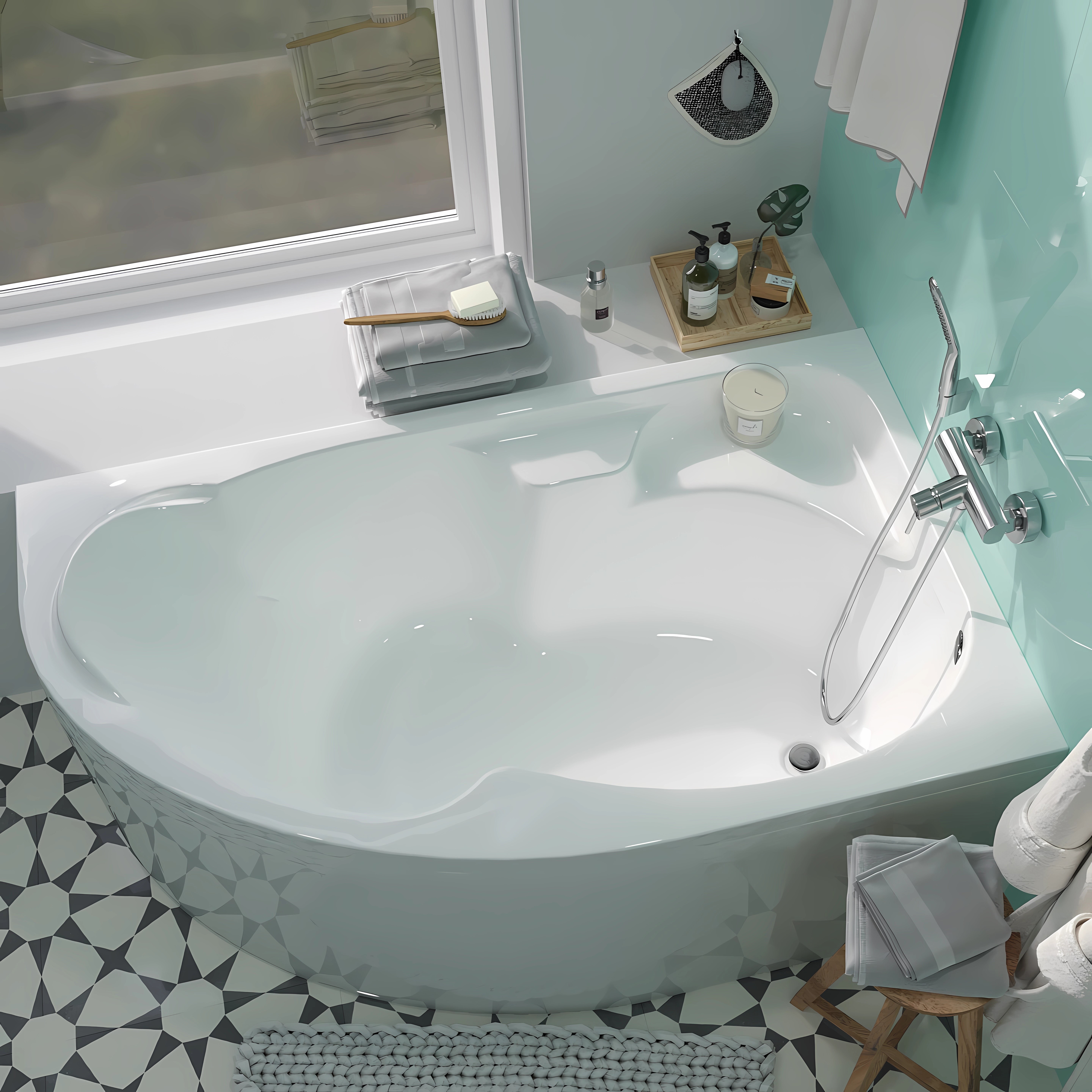 Изображение товара Ванна акриловая 1Marka Diana 150x90 R правая белая асимметричная