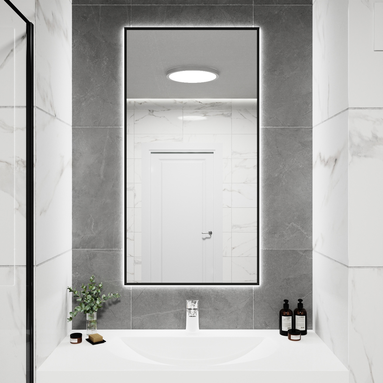 Изображение товара Зеркало со встроенной подсветкой One mirror 12060чсх 60x120 см