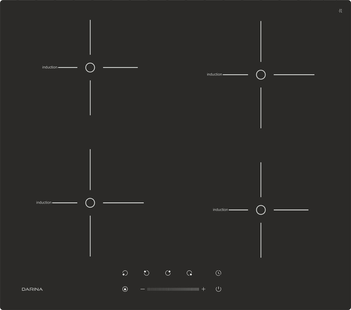 Изображение товара Электрическая варочная панель Darina PL EI313 B 59 см 4 конфорки цвет черный 449971