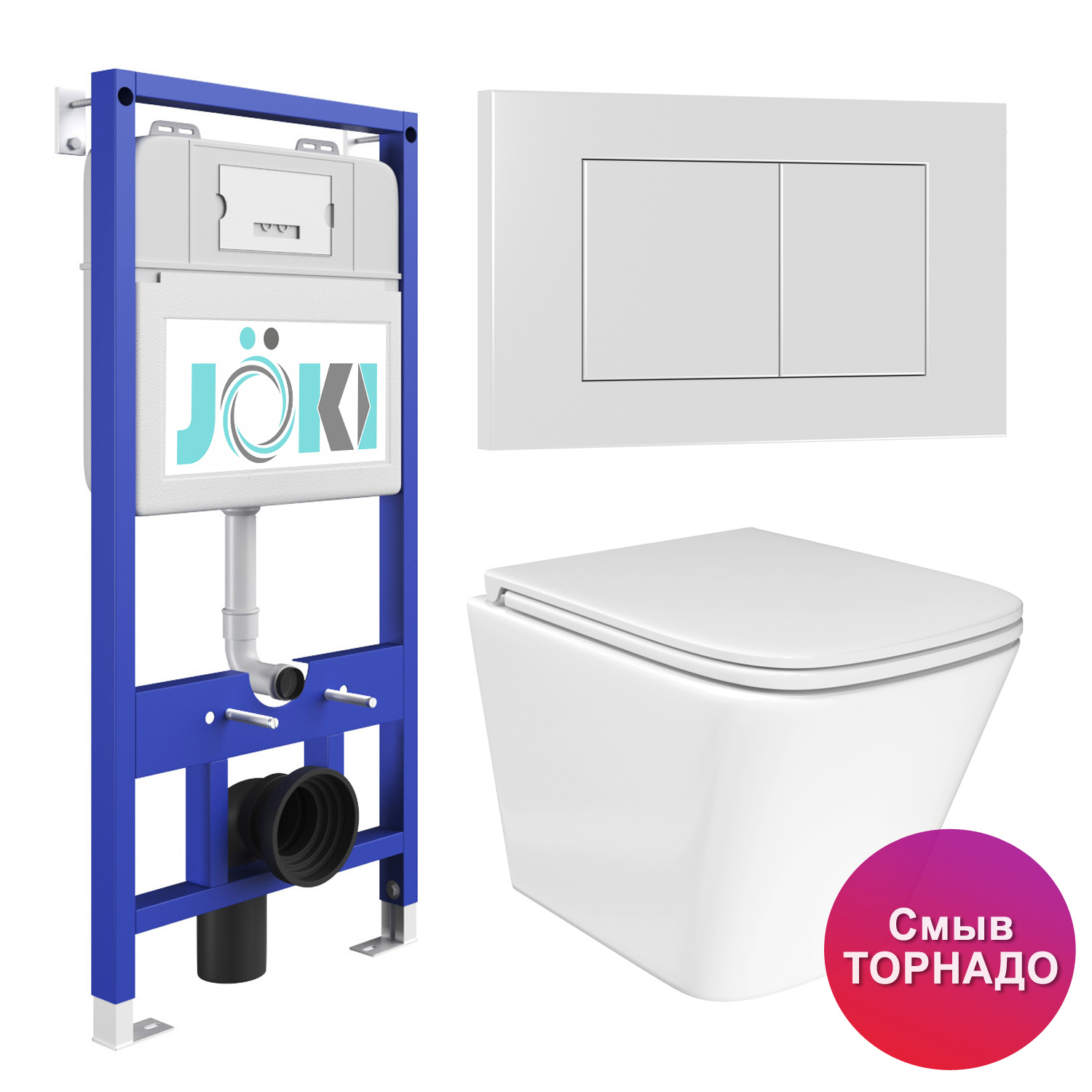 Изображение товара Комплект инсталляция с унитазом Joki JKS303011020WM цвет белый