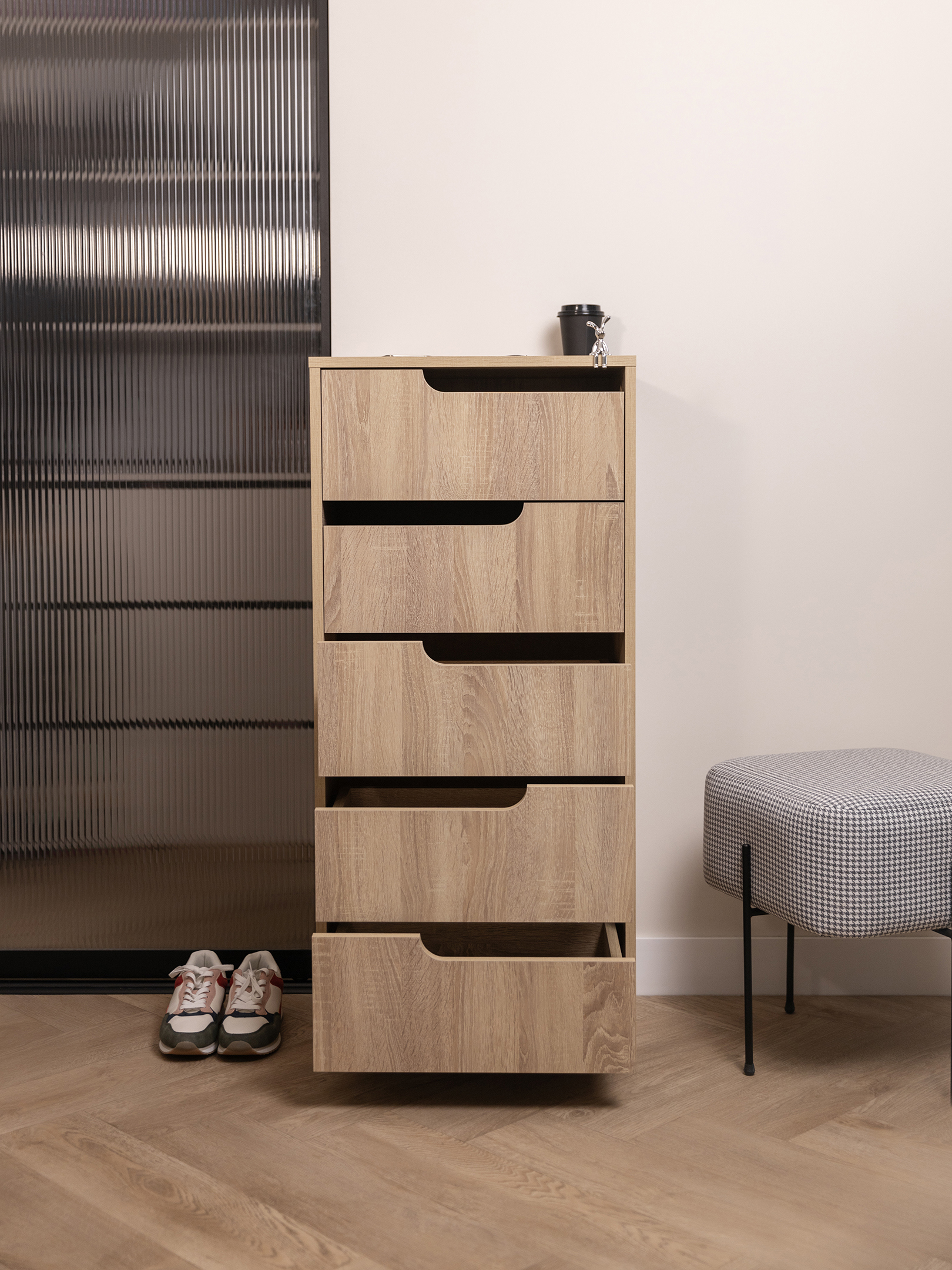 Изображение товара Комод Formula мебели М10-с 5 ящиков 50x35x111 см ЛДСП цвет дуб сонома