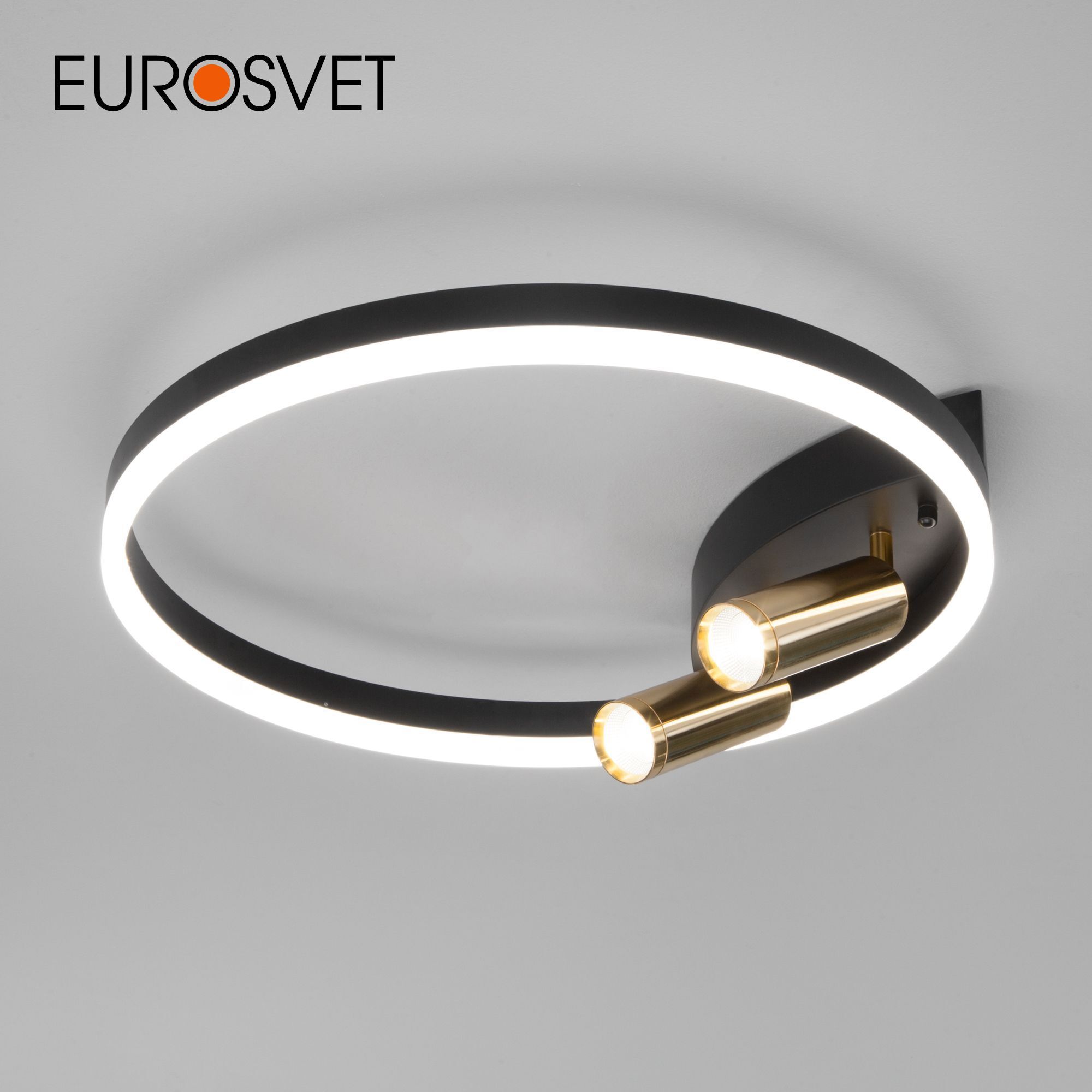 Изображение товара Умная LED люстра Eurosvet Luminari 90247/3 черный/золото с управлением через смартфон