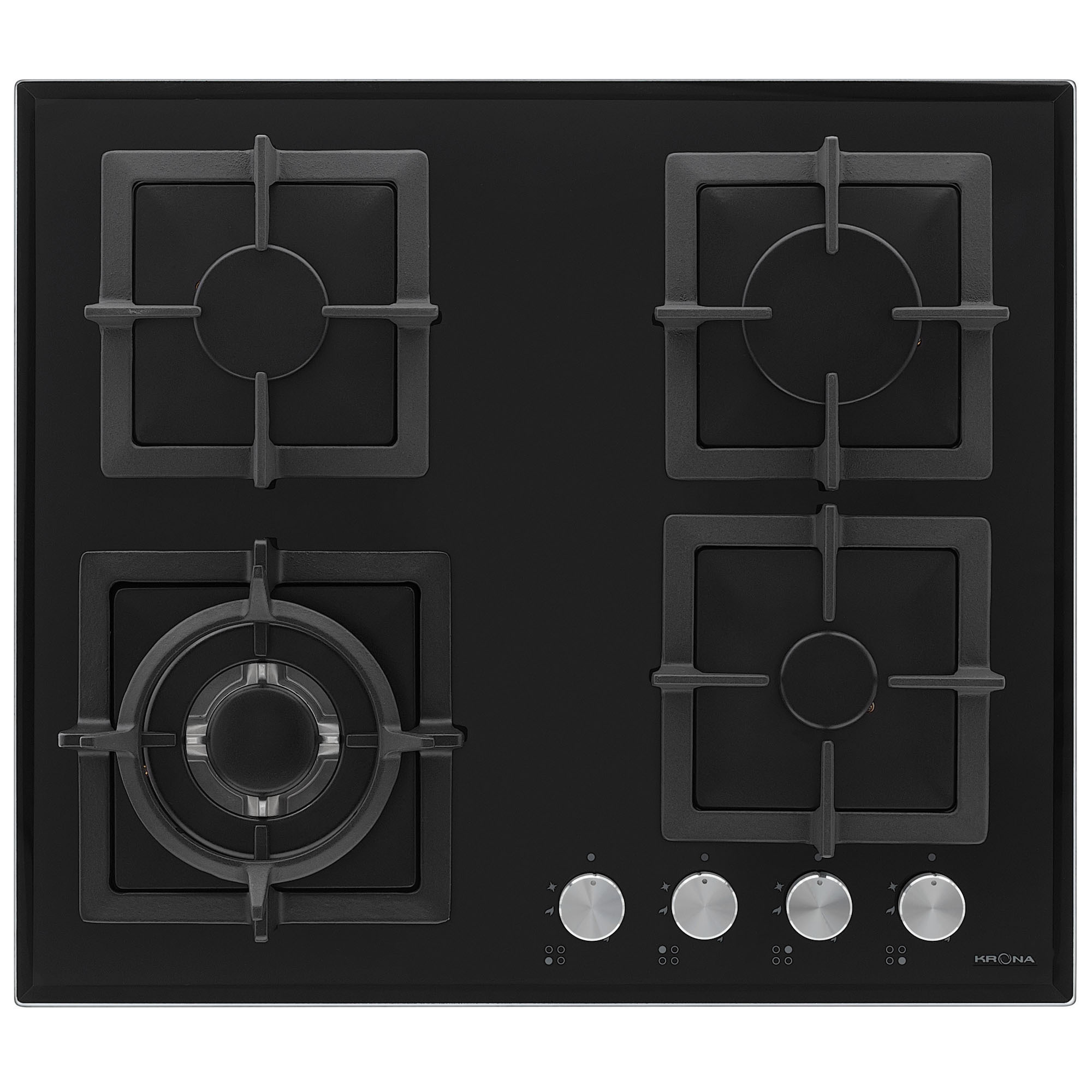 Изображение товара Газовая варочная панель Krona Calore 60 BL 4 конфорки черный стильный дизайн