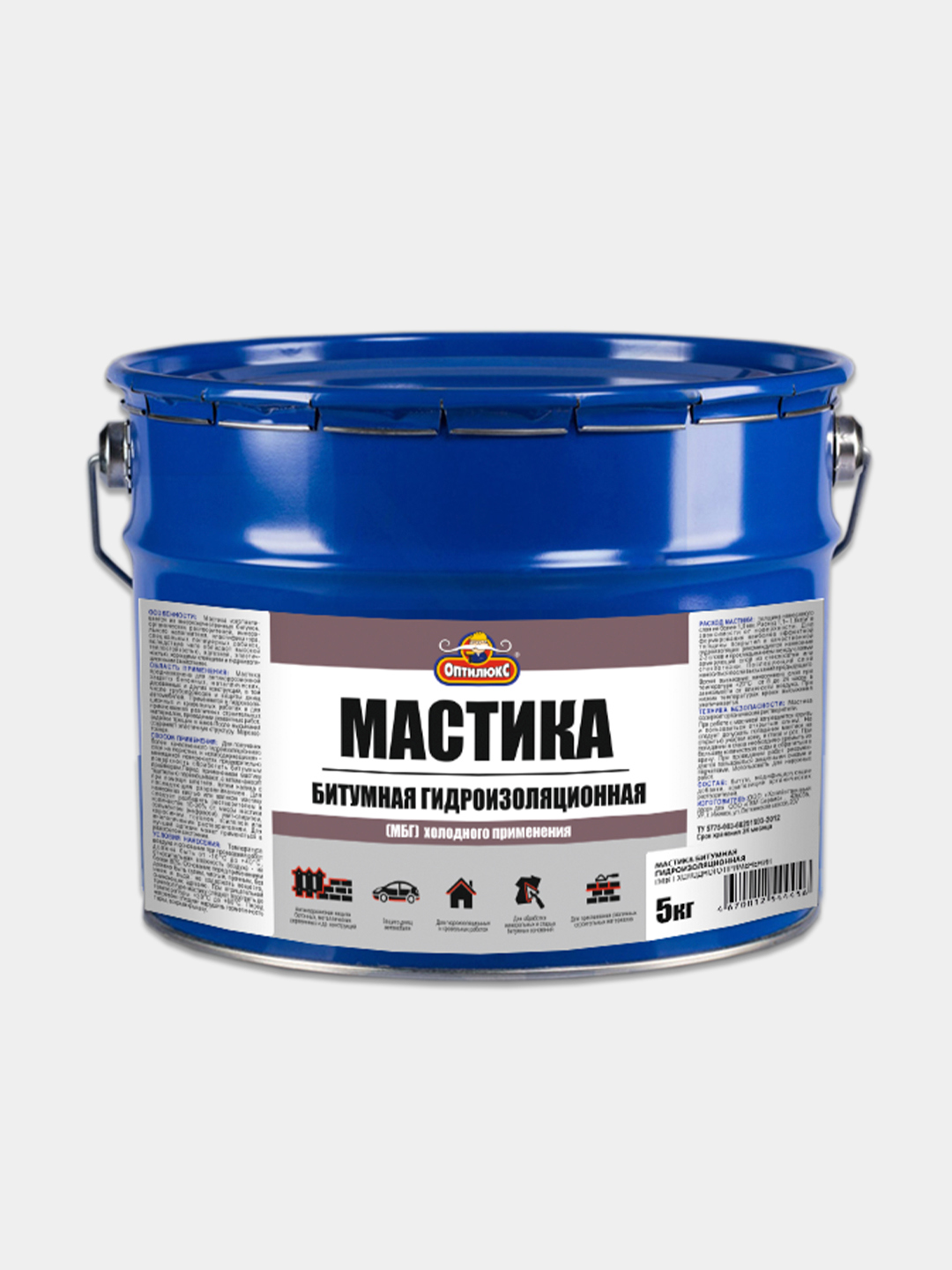 Изображение товара Битумная гидроизоляционная мастика OPTILUX 5 кг для защиты конструкций