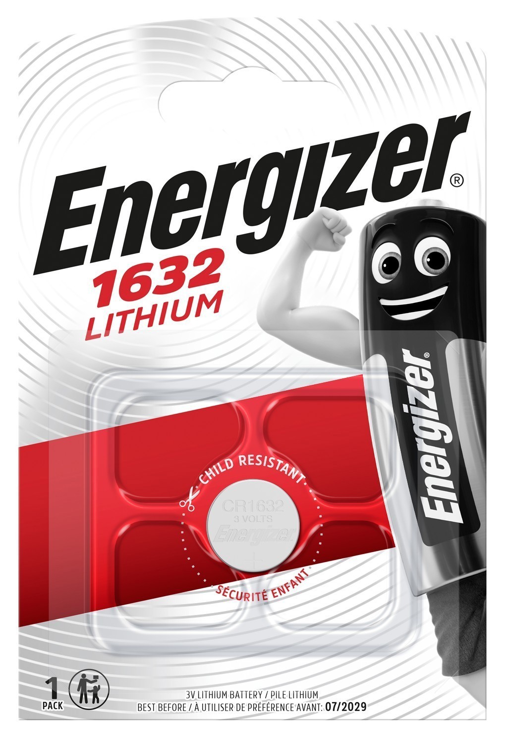 Изображение товара Батарейка литиевая Energizer CR 1632 3V для гаджетов