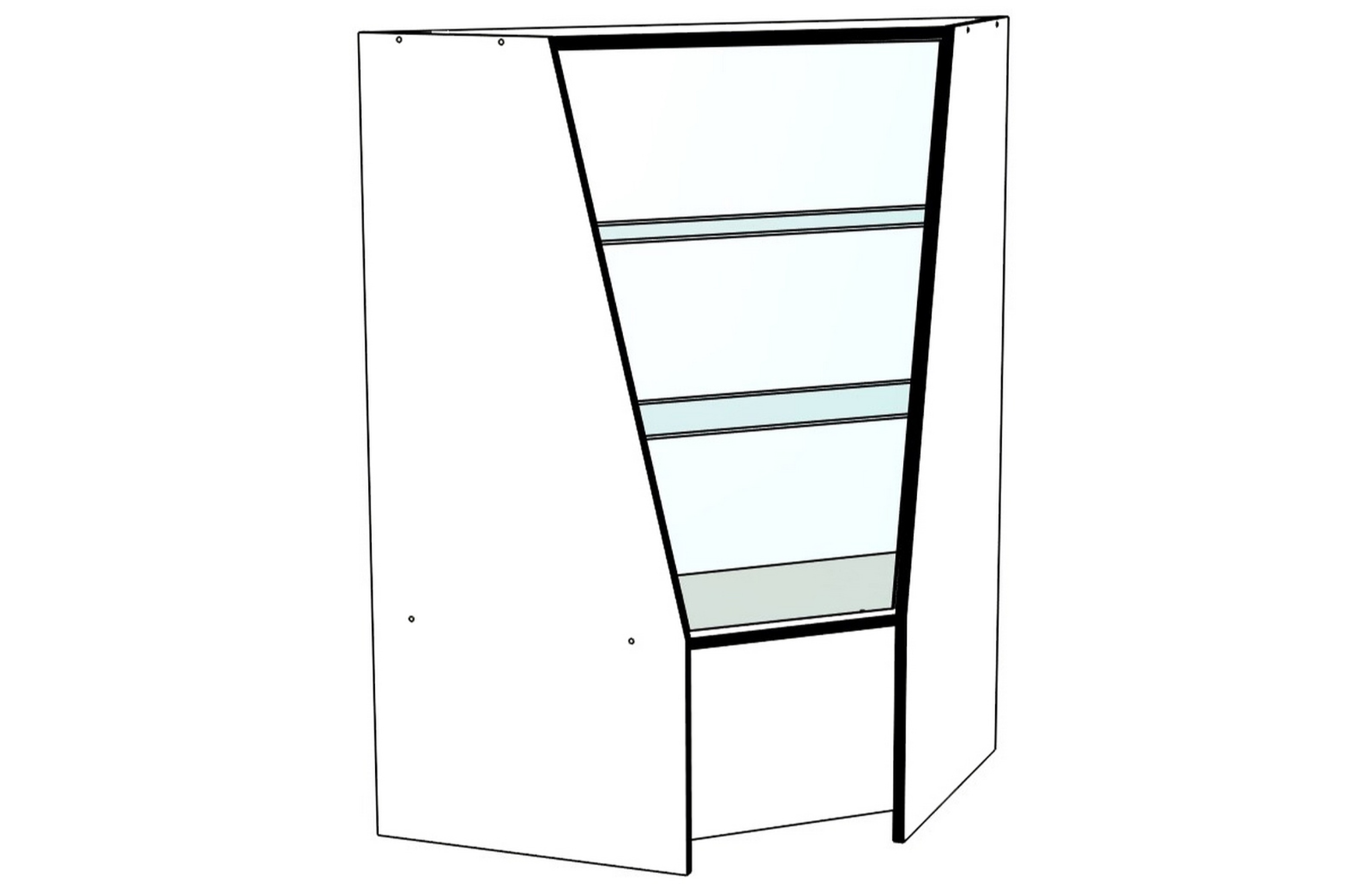 Изображение товара Шкаф-витрина 75x120 см Универсал дерево стекло белый