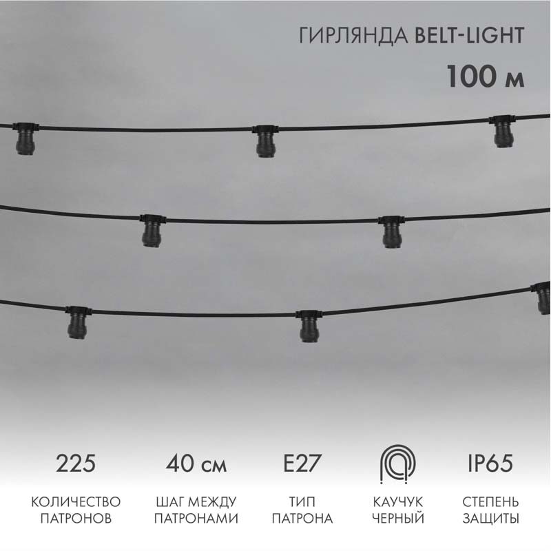Изображение товара Электрогирлянда Neon-night 331-212 100 м 225 ламп с IP65 для внутреннего и уличного применения