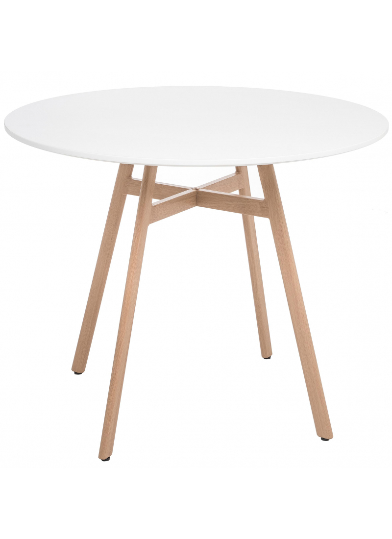 Изображение товара Стол круглый Woodville 11710 90x90 см МДФ цвет белый