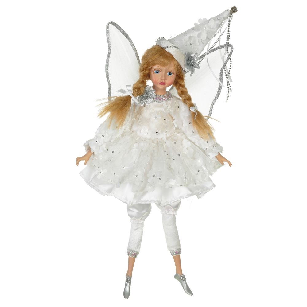 Изображение товара Новогоднее украшение Фея из текстиля белое Jiangsu Holly Everlasting Inc 7x53x20 см