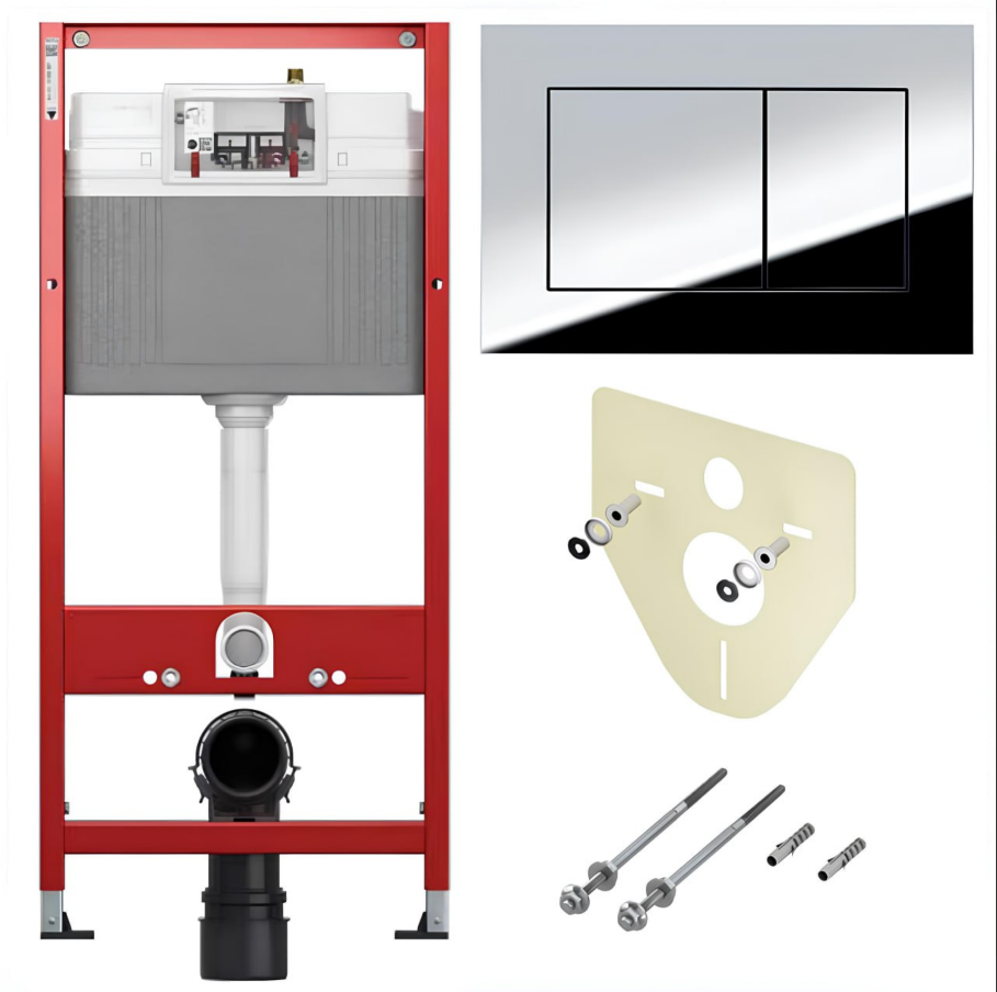 Изображение товара Инсталляция для унитаза TECE Base 2.0 комплект 4 в 1 с панелью смыва