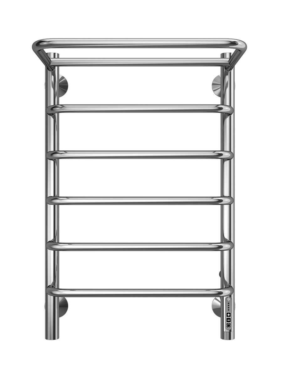 Изображение товара Полотенцесушитель электрический Terminus Полка П6 400x650 мм 85 Вт с терморегулятором и полкой лесенка цвет хром