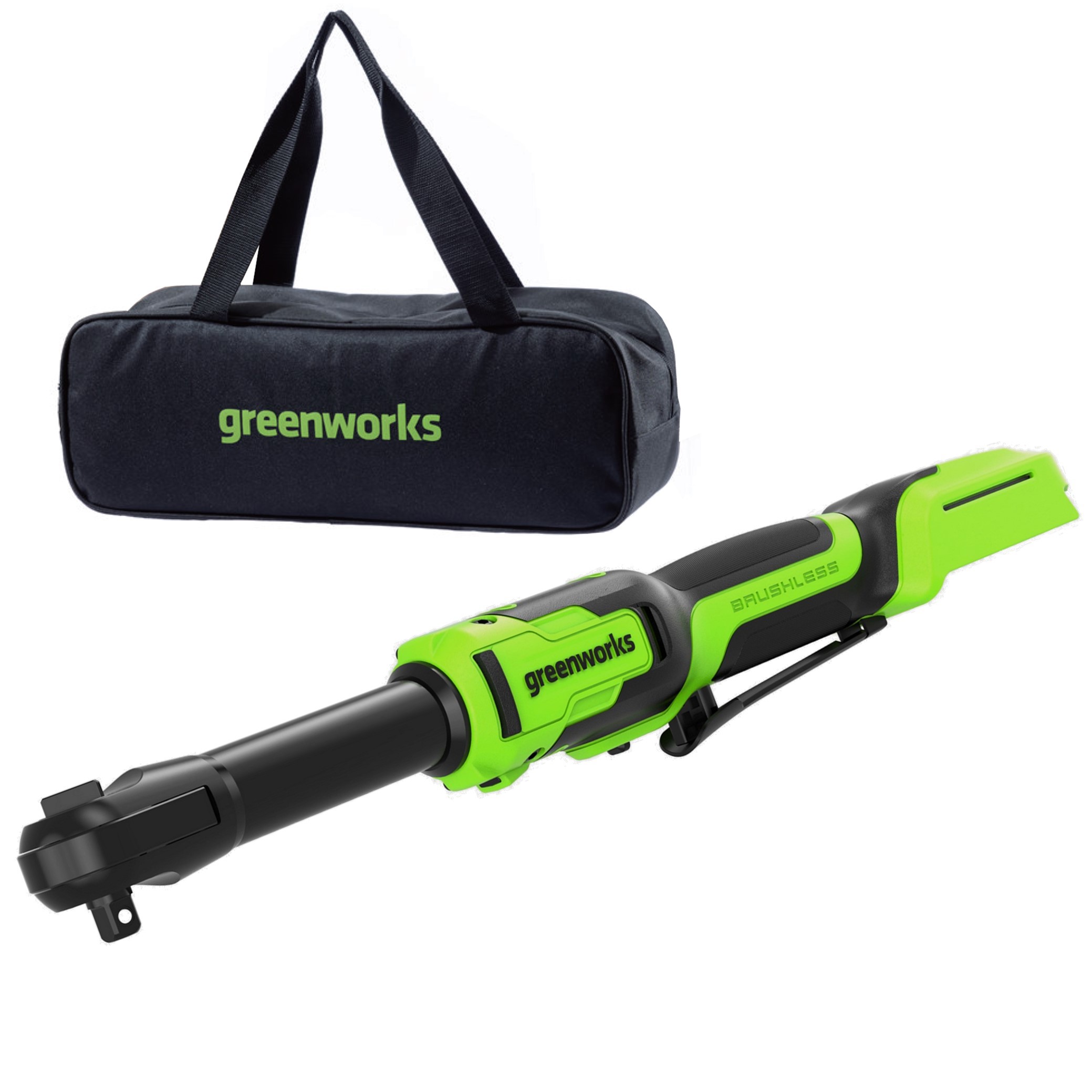Изображение товара Аккумуляторный гайковерт Greenworks GD24RWX 24V, бесщеточный, удлиненный, 80 Нм