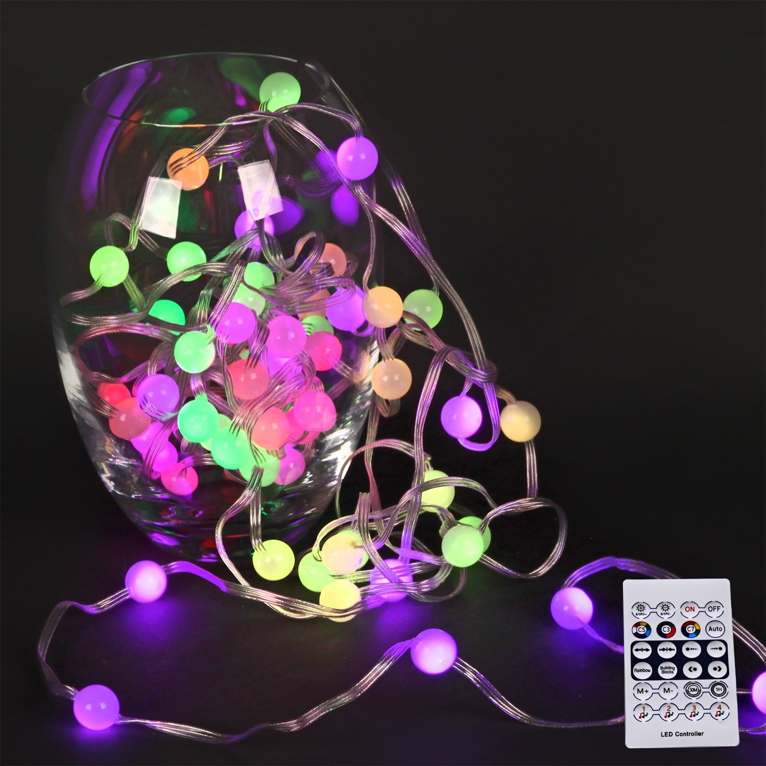 Изображение товара Электрогирлянда комнатная Sneha a-966 RGB нить 10 м 66 ламп разноцветный 1 режим работы