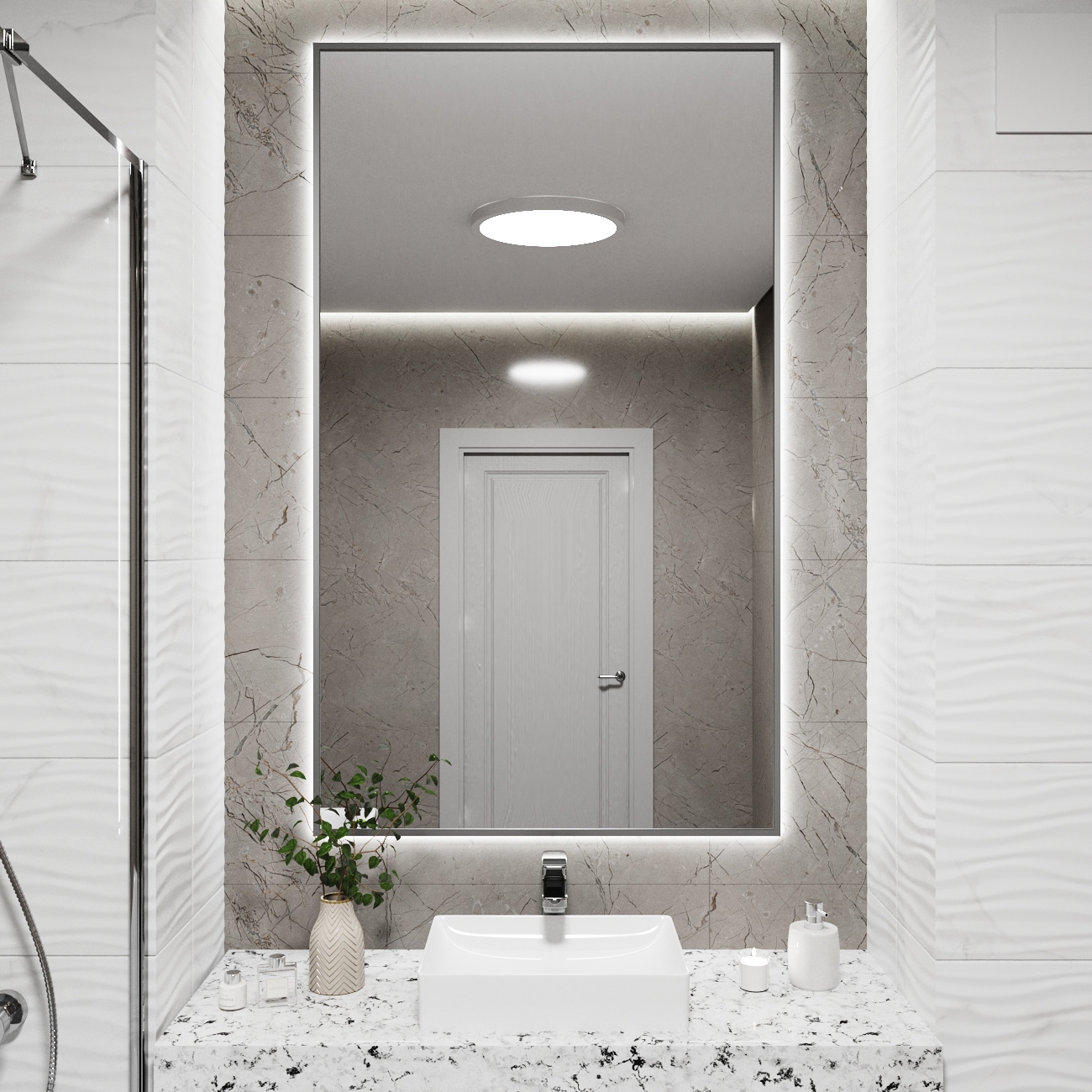 Изображение товара Зеркало со встроенной подсветкой One mirror 14080ссх 80x140 см