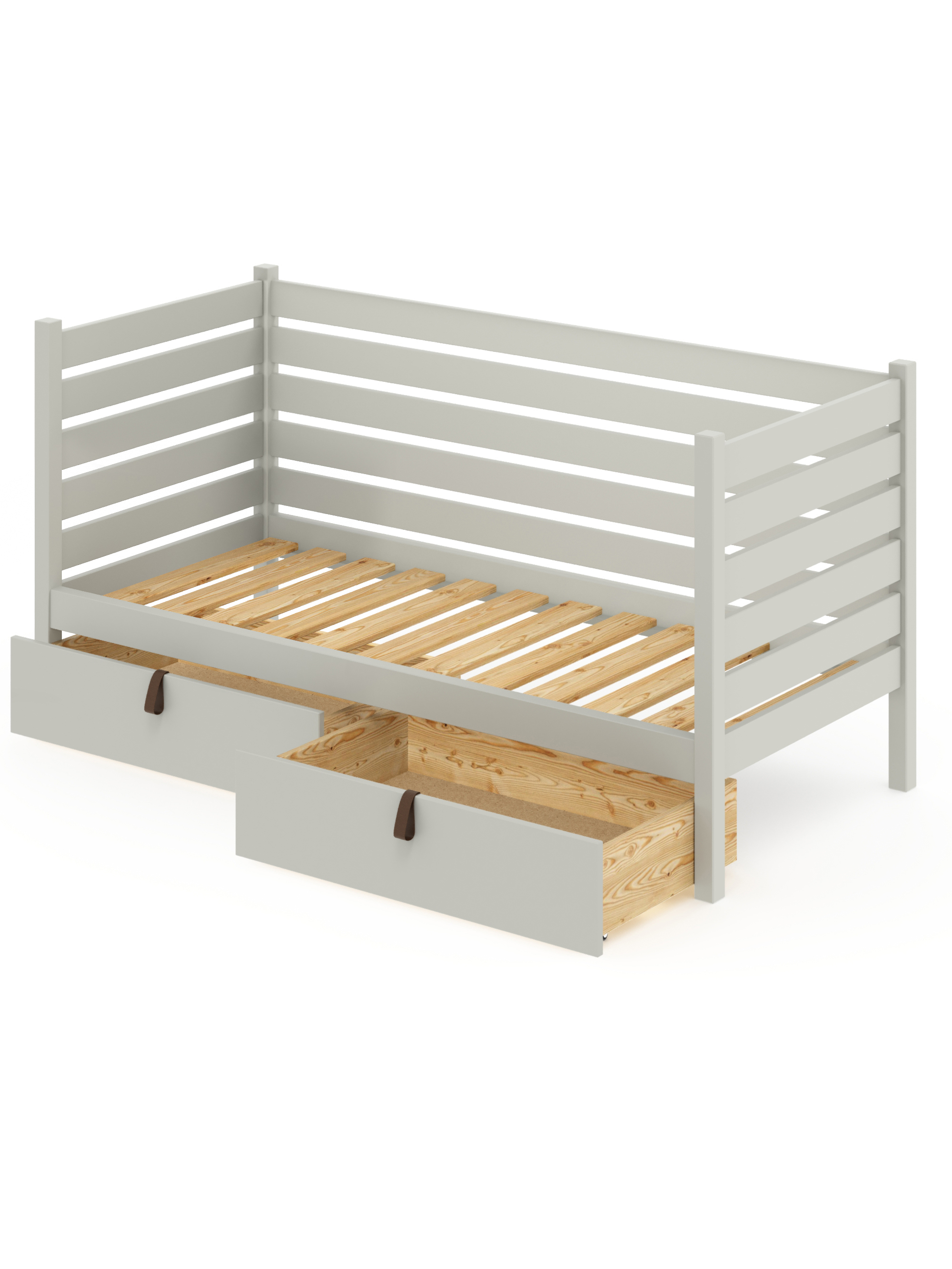 Изображение товара Тахта односпальная Solarius реечное основание и высокие бортики 110x101x200 см сосна цвет платиновый