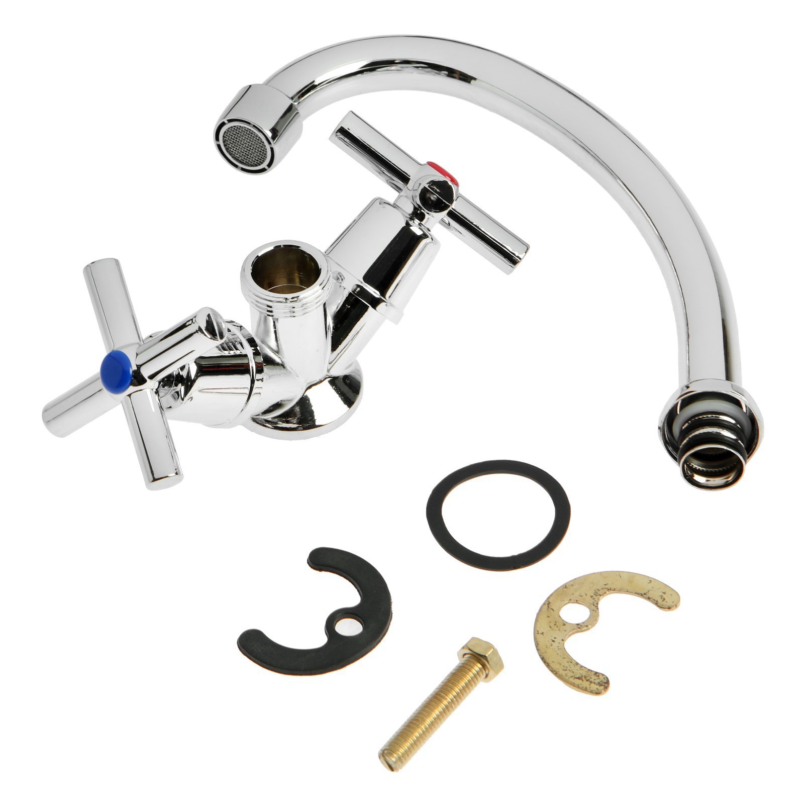 Изображение товара Двухвентильный кухонный смеситель ZEIN Z20380104 с поворотным изливом