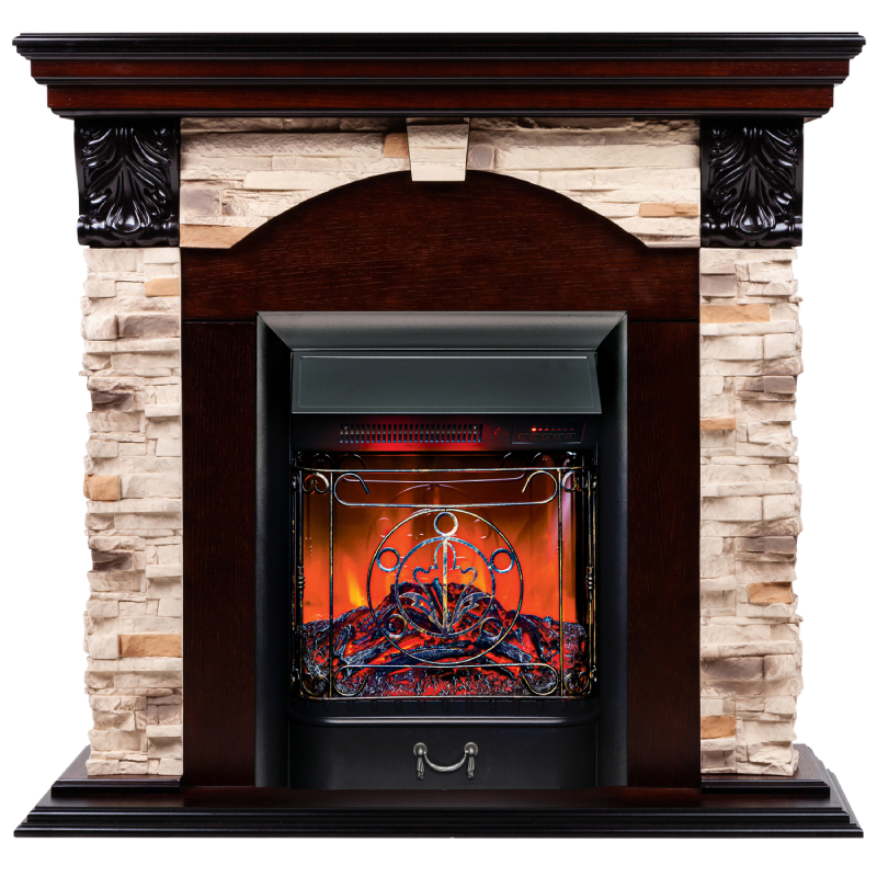 Изображение товара Каминокомплект Realflame Dublin Rock с очагом Majestic Lux BL 1500Вт дуб