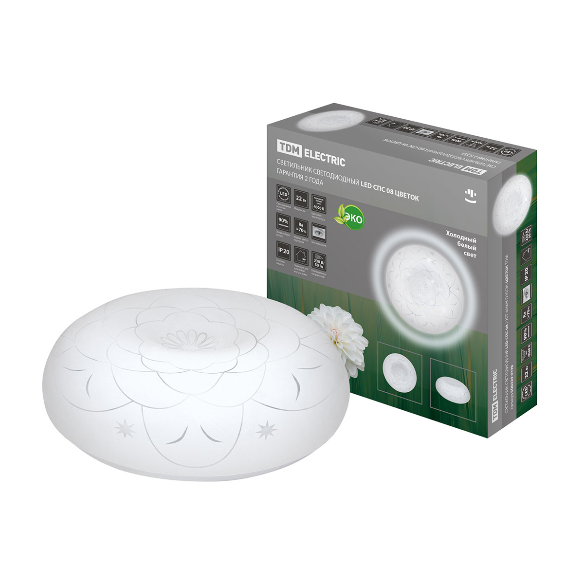Изображение товара Светильник настенно-потолочный светодиодный Tdm Electric 235964 белый 22 Вт