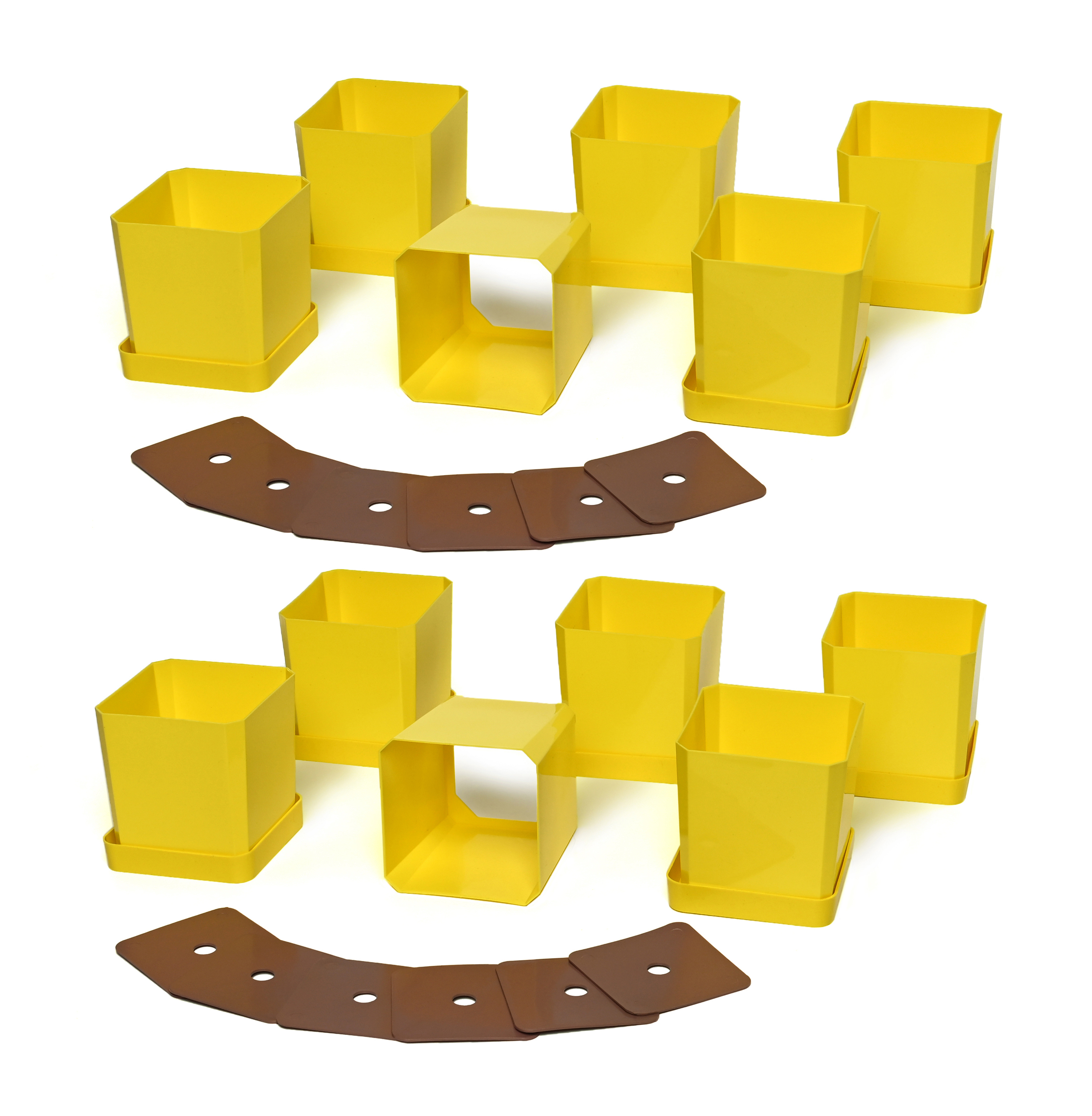 Изображение товара Набор горшков для рассады 2 шт Пеликан 6x0.5 л жёлтый