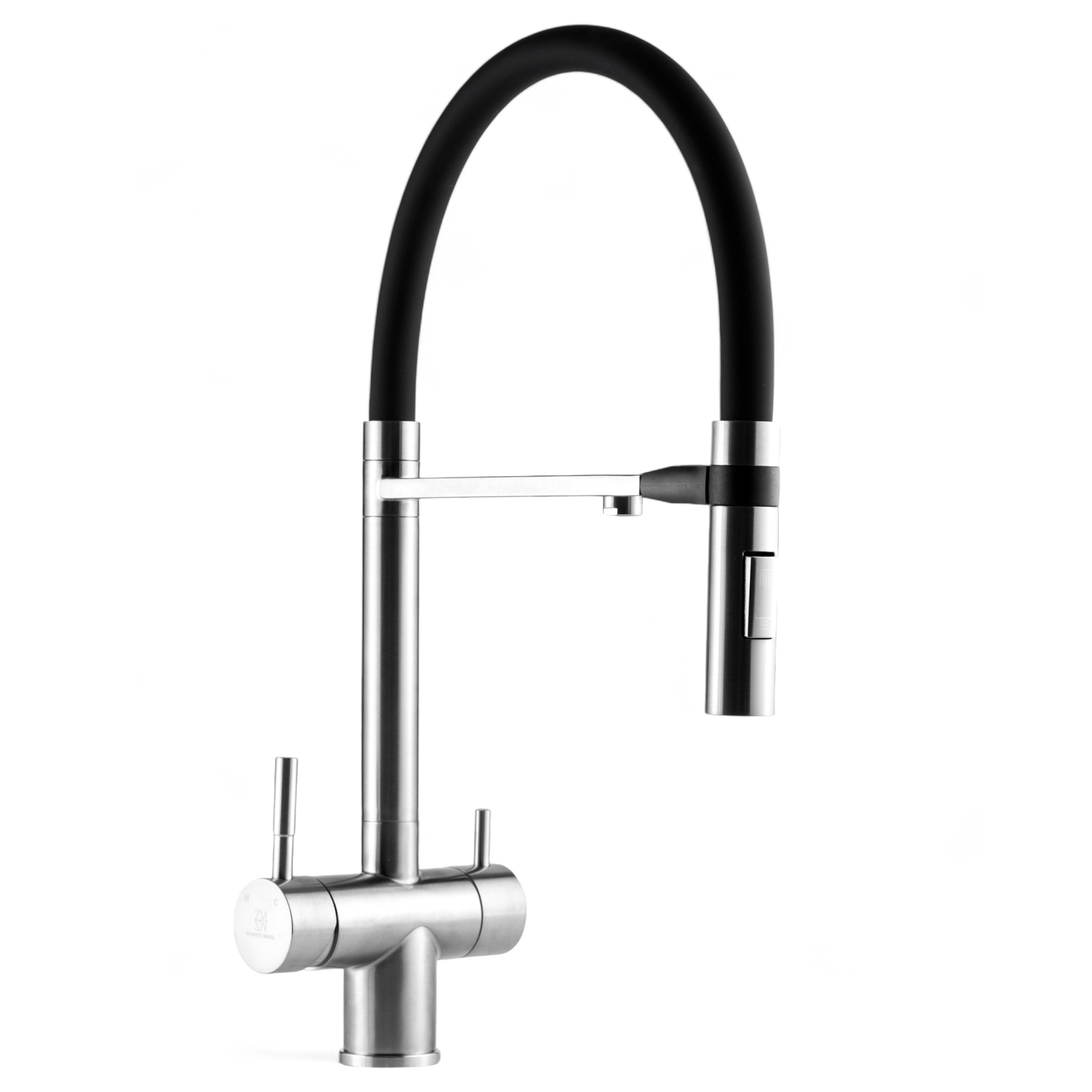 Изображение товара Смеситель для кухни Wasser Zimmer Zm-6012 из нержавеющей стали черный сатин