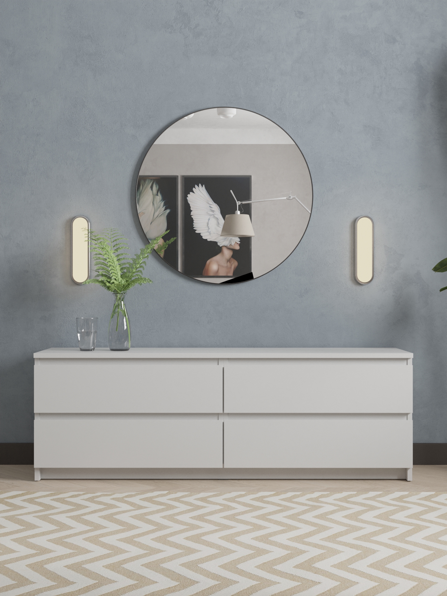 Изображение товара Комод Диван 24 xоста 4 ящика 161x38.5x55 см плита ДСП цвет белый