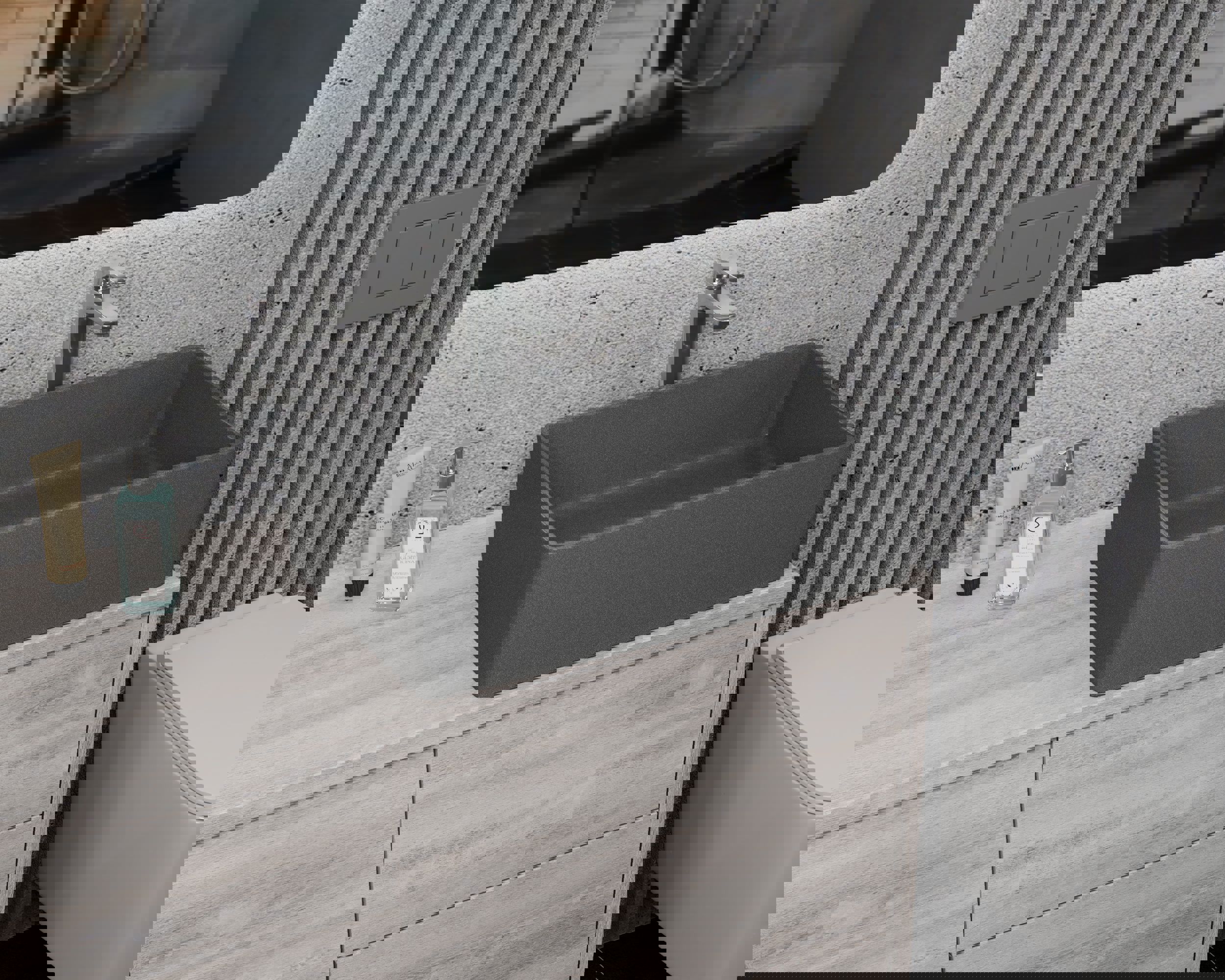 Изображение товара Накладная раковина Bauedge Hotel Luxe MRY0060 серый металлик 50см кварцевая