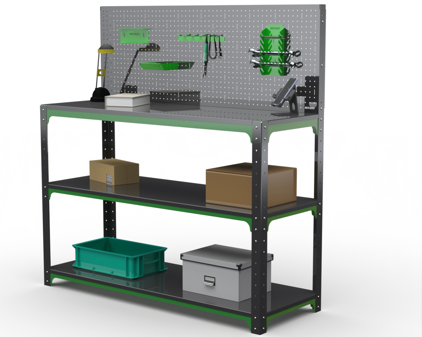 Изображение товара Стол-верстак Metalex Kit 204182 950x1100x600 мм с перфопанелью и нагрузкой до 260 кг