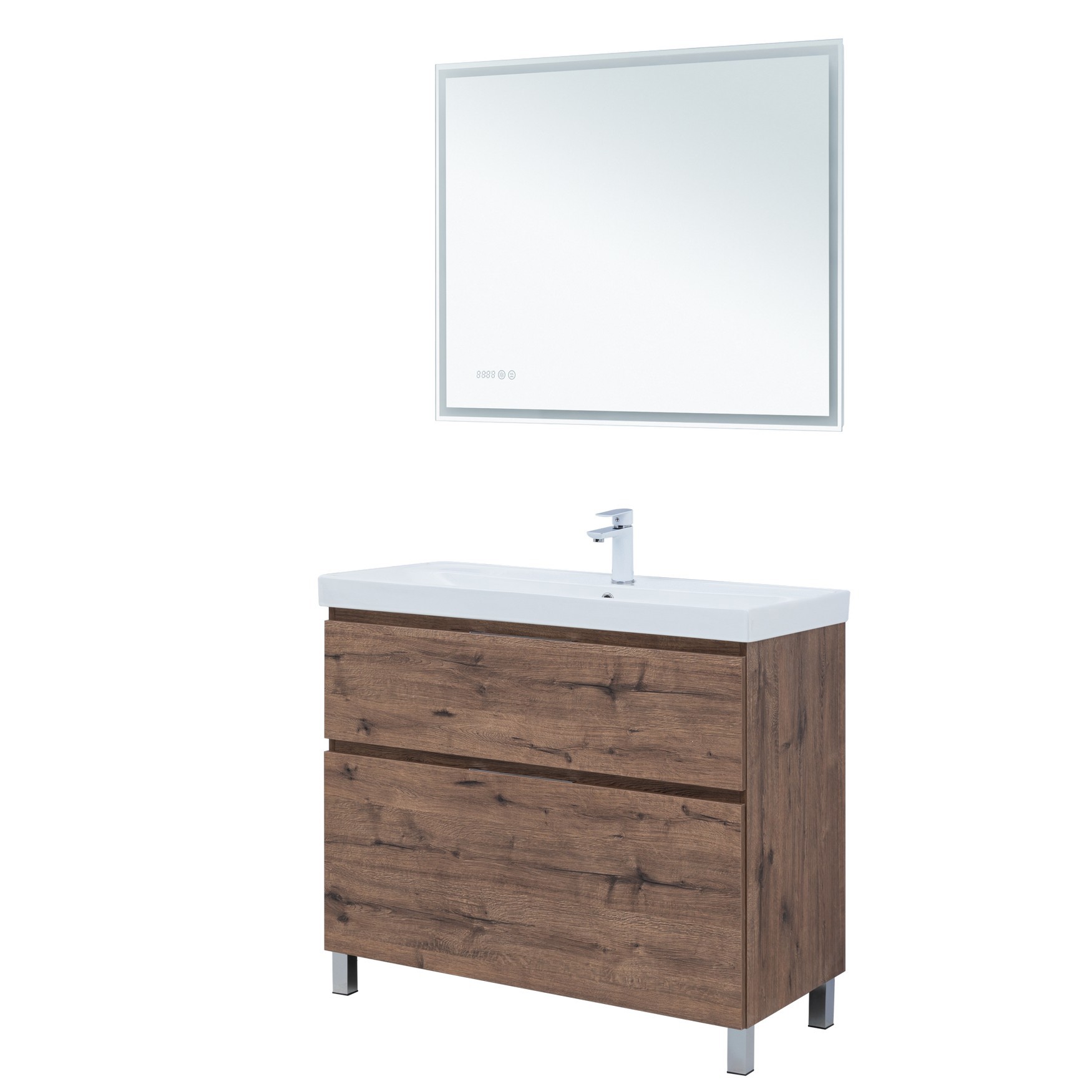 Изображение товара Тумба под раковину Aquanet Алвита New 99.6 см коричневая влагостойкая