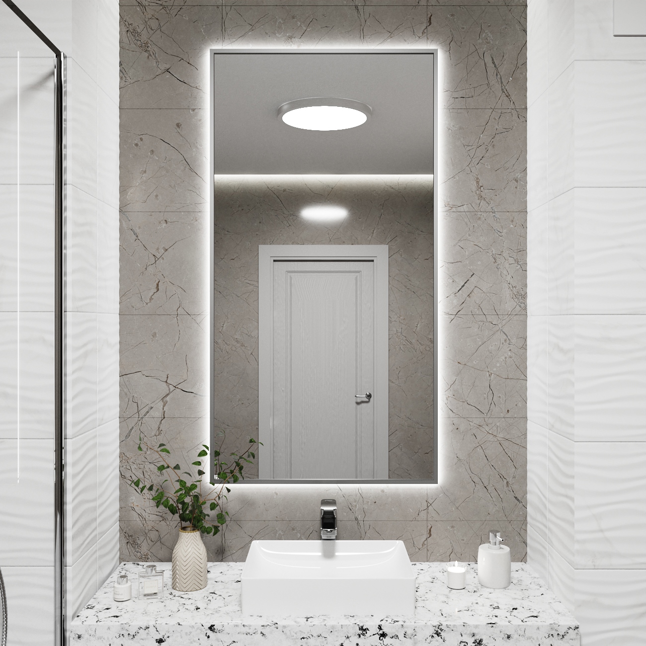 Изображение товара Зеркало со встроенной подсветкой One mirror 12060ссх 60x120 см Изображение товара Зеркало со встроенной подсветкой One mirror 12060ссх 60x120 см