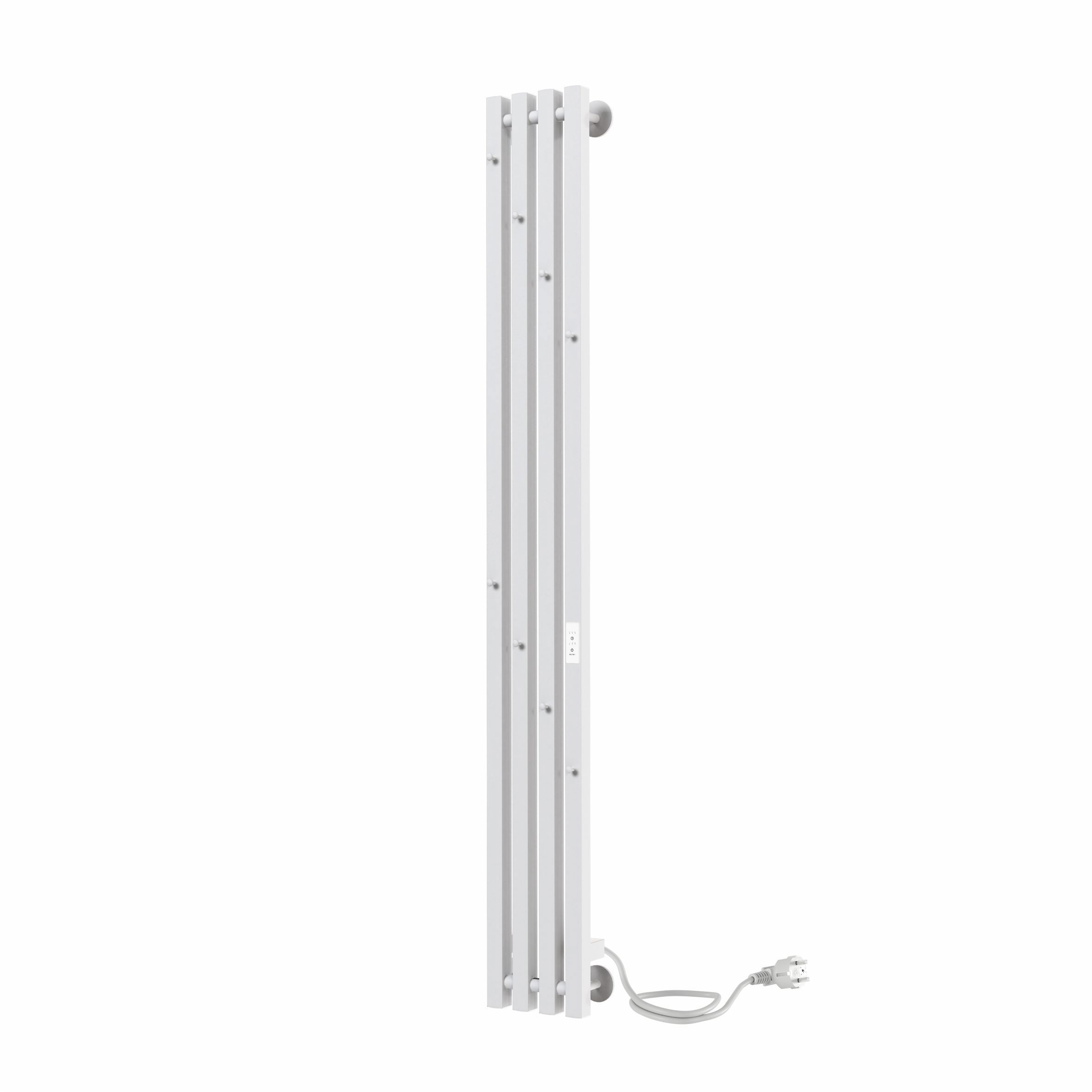 Изображение товара Полотенцесушитель электрический Myspace Aveto PRO 4 180x1500 мм 107 Вт с терморегулятором лесенка цвет белый матовый