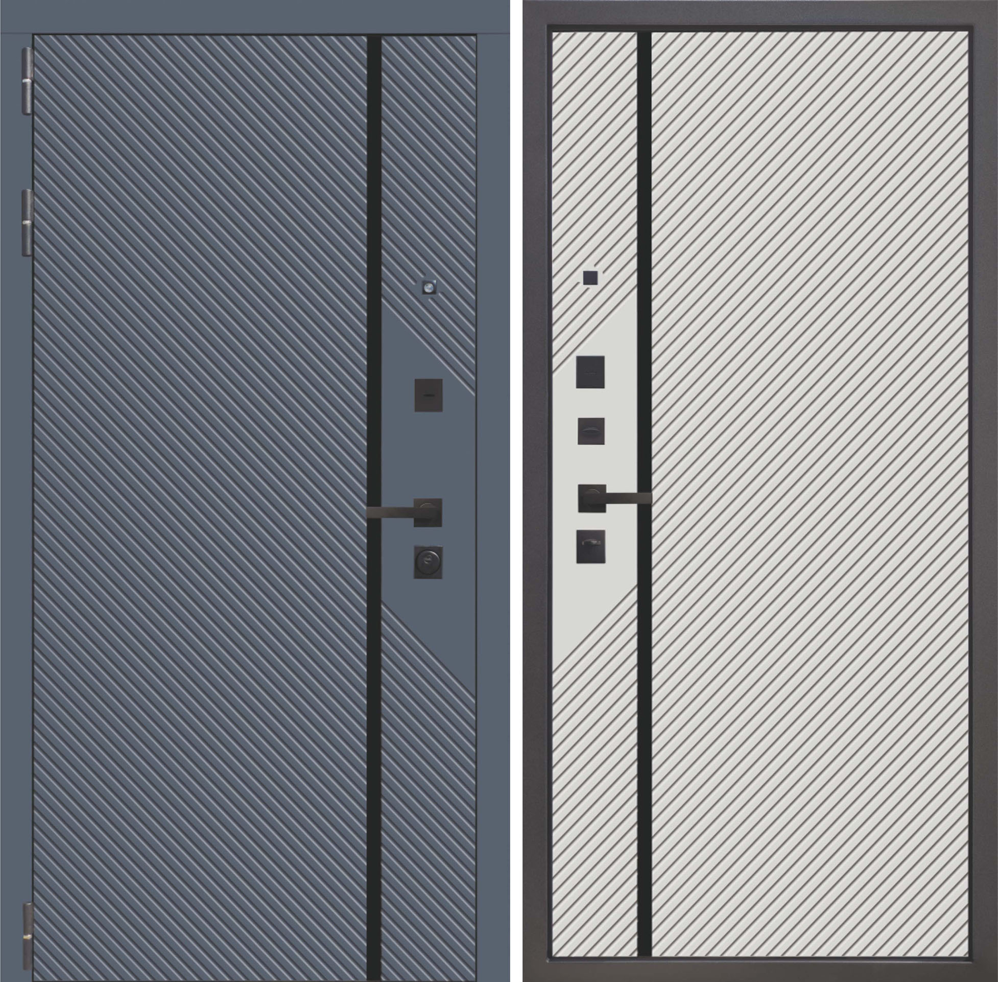 Изображение товара Входная дверь Двери регионов Страж К-16 левый 205x96см цвет Velluto Oscure Ag 710/Velluto Bianco AG 700