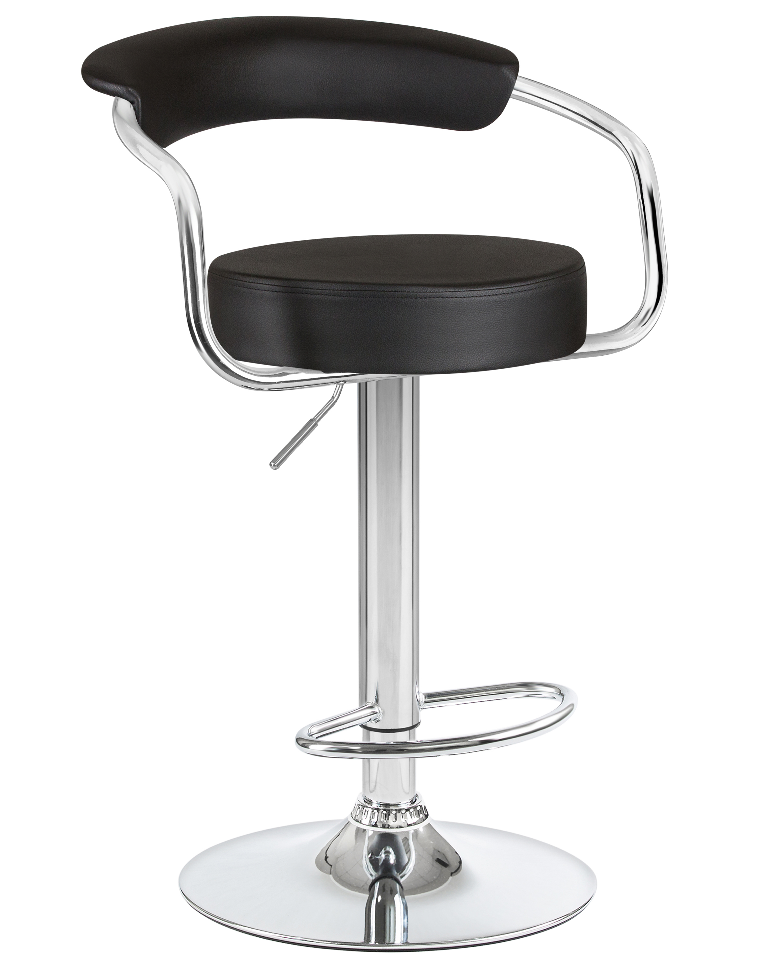 Изображение товара Барный стул Dobrin Marta с регулировкой высоты и искусственной кожей черный