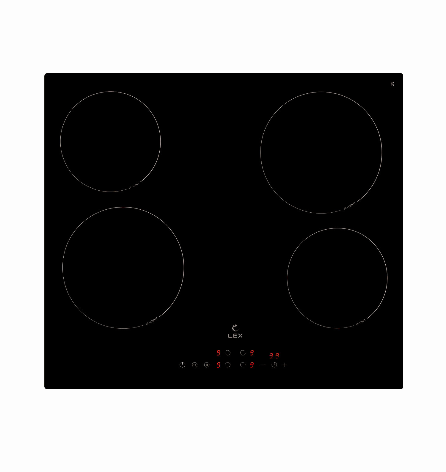Изображение товара Электрическая варочная панель Lex EVH 6040 BL 4 конфорки стеклокерамика черный