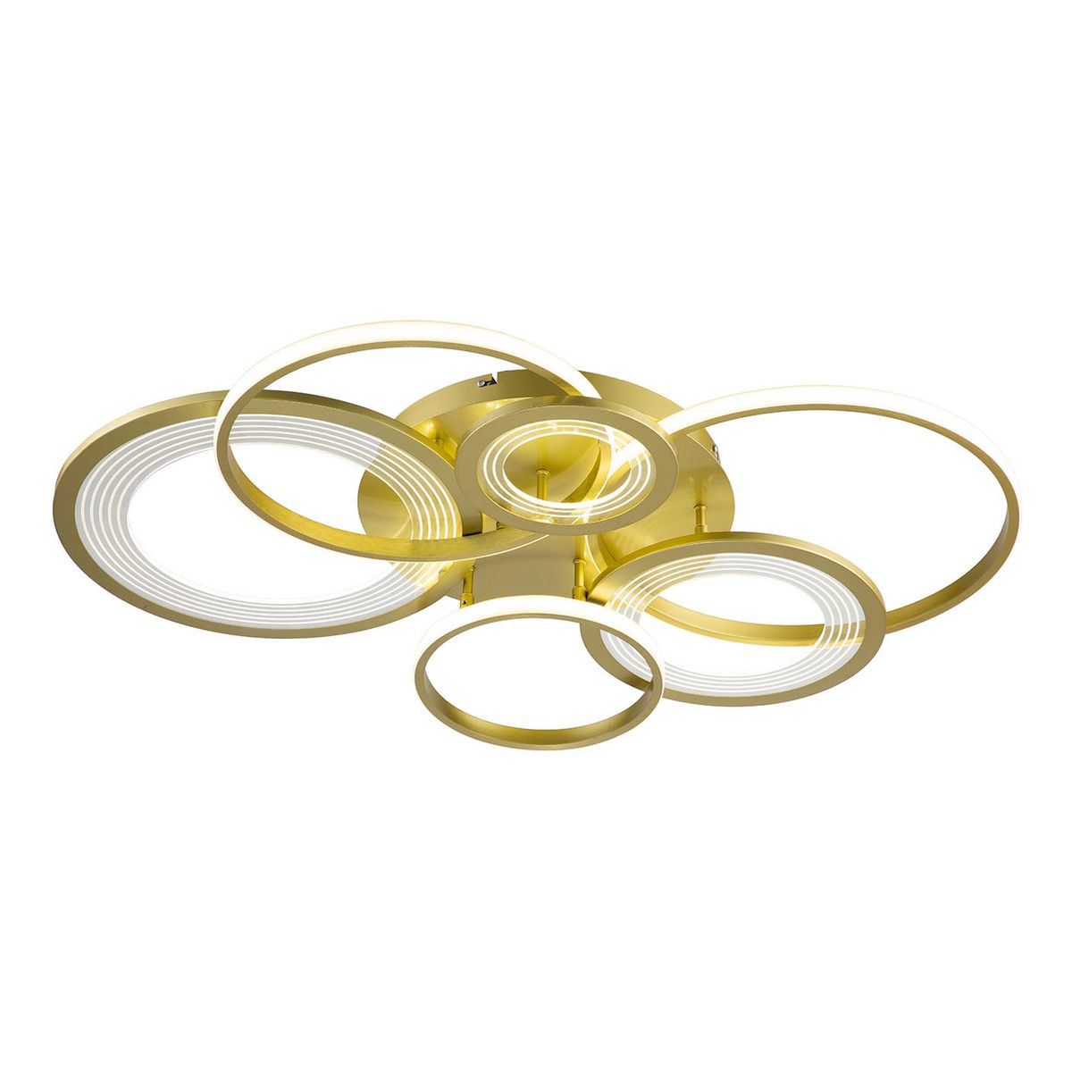 Изображение товара Люстра потолочная светодиодная Escada Saturn с пультом управления 31 м² регулируемый белый свет цвет золотистый