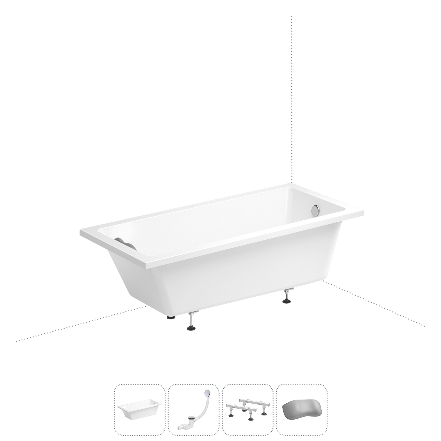 Изображение товара Прямоугольная ванна WELLSEE 20212758R акрил 165x80см