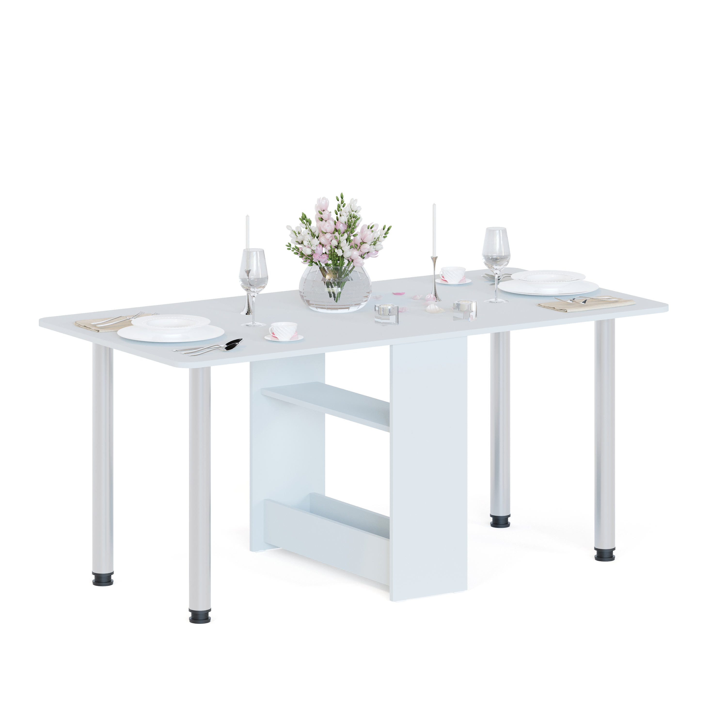 Изображение товара Стол СОКОЛ-Т СП-04м.1 Раскладной прямой белый 166,1×83 см Изображение товара Стол СОКОЛ-Т СП-04м.1 Раскладной прямой белый 166,1×83 см