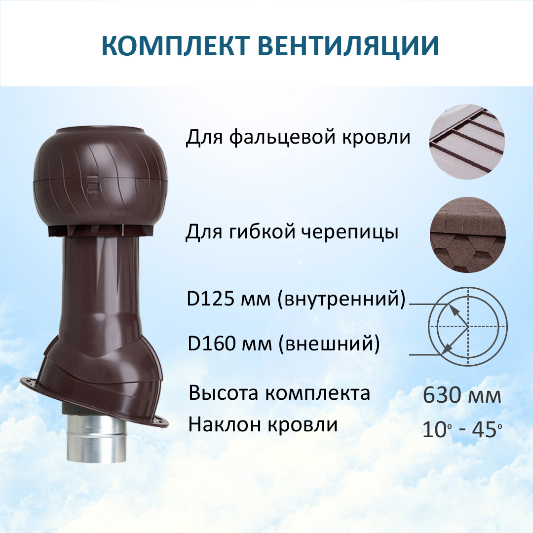 Изображение товара Комплект вентиляции Gervent для фальцевой кровли и гибкой черепицы 125 мм Изображение товара Комплект вентиляции Gervent для фальцевой кровли и гибкой черепицы 125 мм