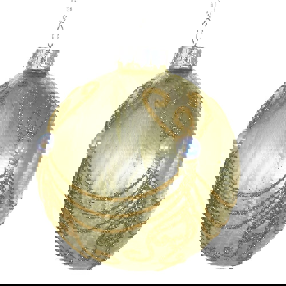 Изображение товара Елочный шар 721524 Золотая рапсодия 8 см стекло жёлтый/золотой