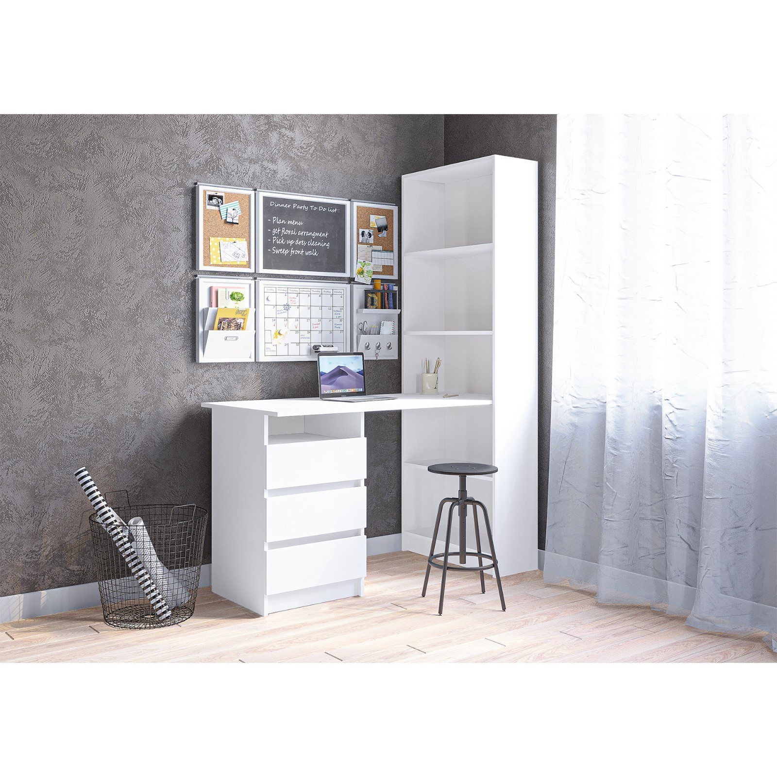 Изображение товара Письменный стол со стеллажом Simaland 10699919 белый