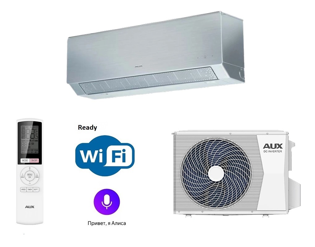 Изображение товара Сплит-система инверторная Aux Silver Art Progressive Inverter ASW-H09A4/CD-R2DI/AS-H09A4/CD-R2DI 9K BTU охлаждение/обогрев с Wi Fi