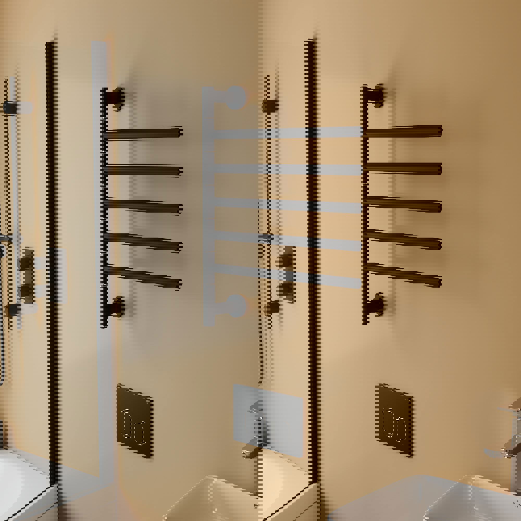 Изображение товара Электрический полотенцесушитель BAU Nimb Turning 60х50 черный матовый