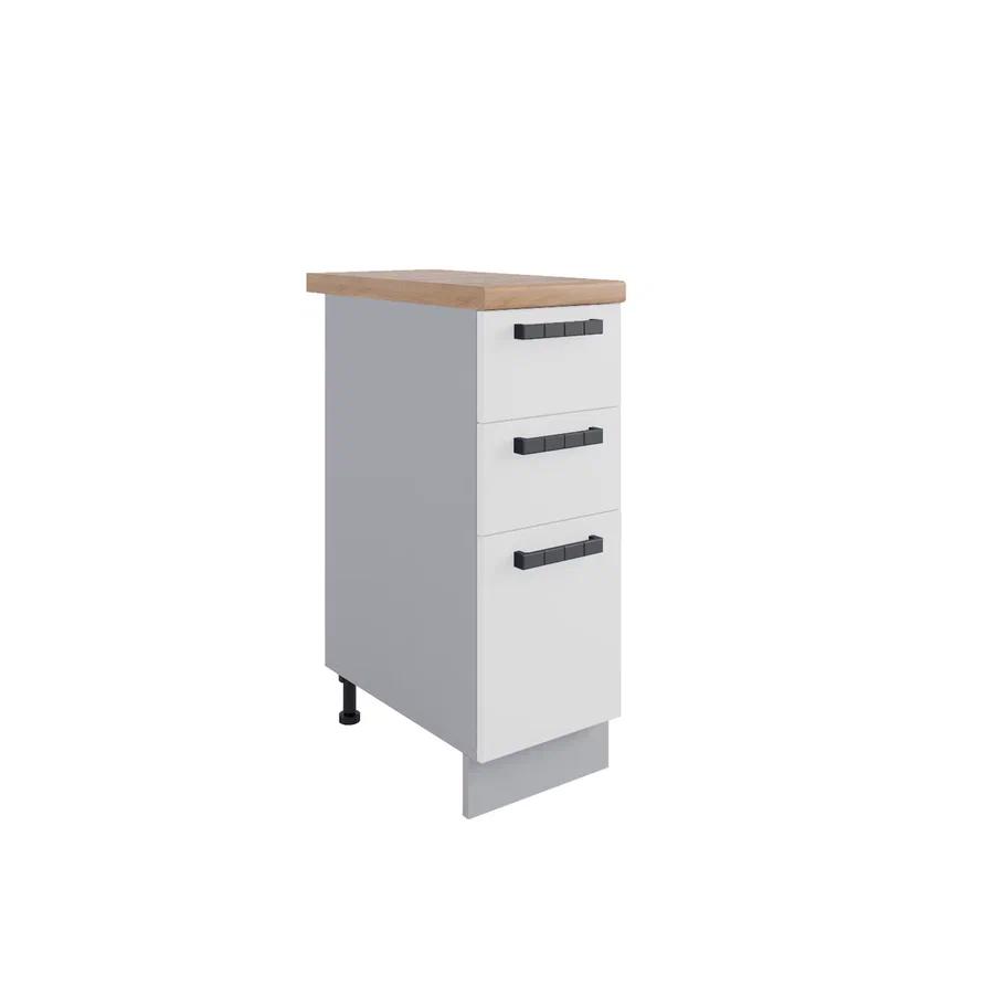 Изображение товара Кухонный шкаф напольный серия Nova 30x81.6x60 см светло-серый с фасадом белый МДФ