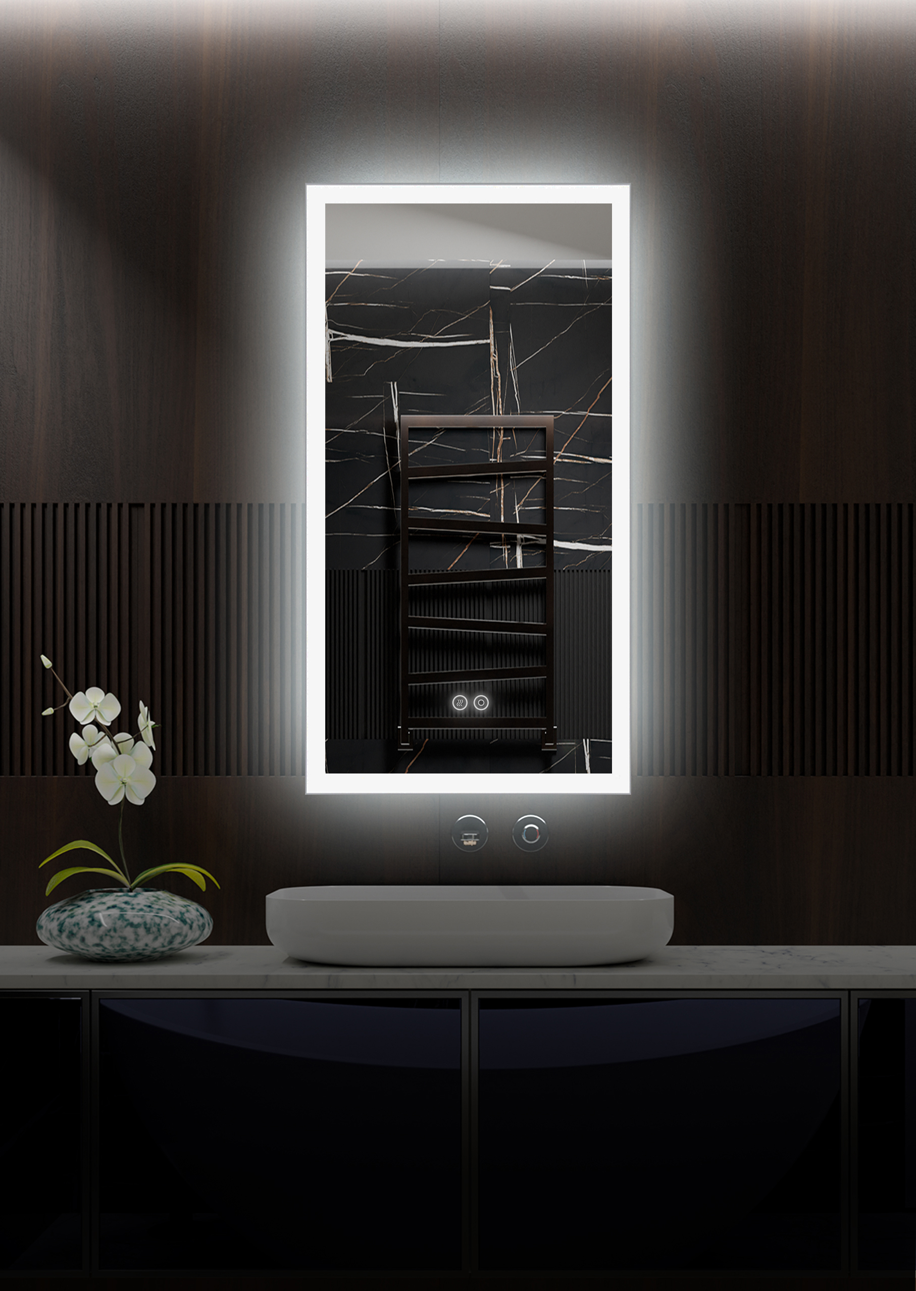 Изображение товара Зеркало в ванную комнату с подсветкой Alfa Niko-459 40x90 см холодный свет